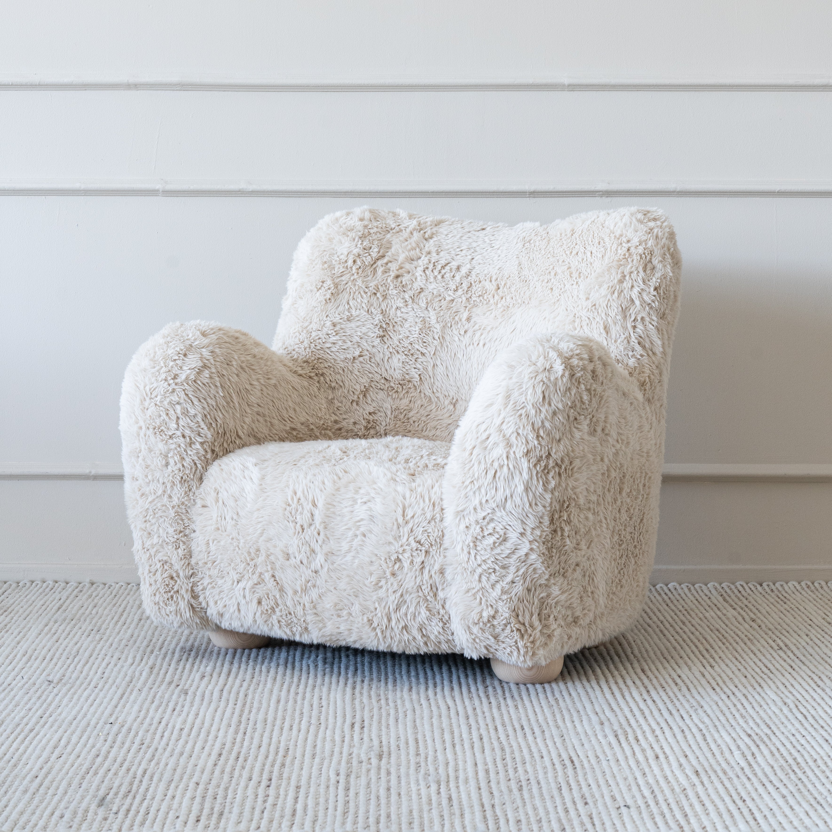 Chloe Armchair Fur Fabric - Lounge Chair - WS Living - UAE Modern Home Furniture Stores in Dubai