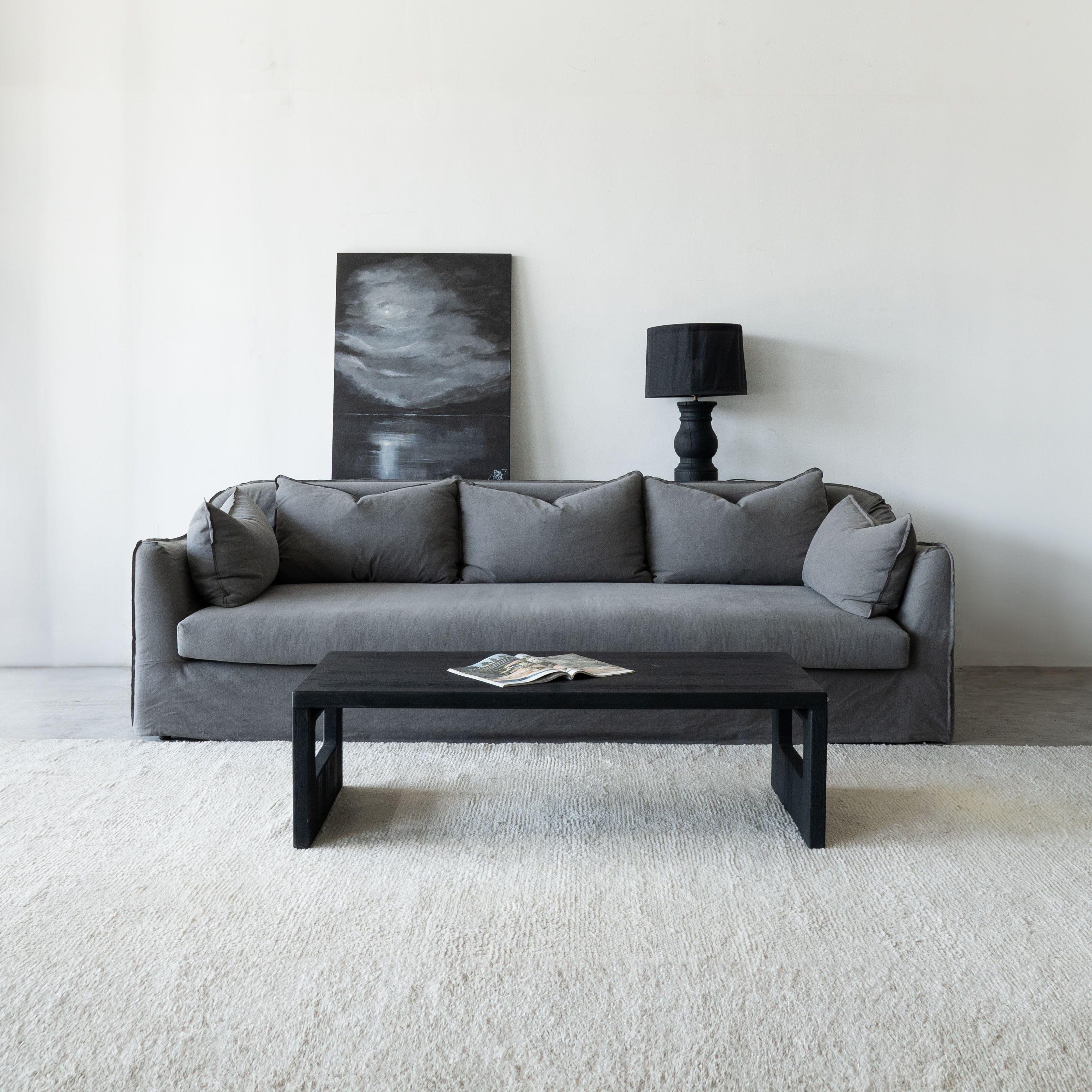 Clara Sofa- Dark Grey  - WS Living - UAE - Sofas Wood and steel Furnitures - Dubai