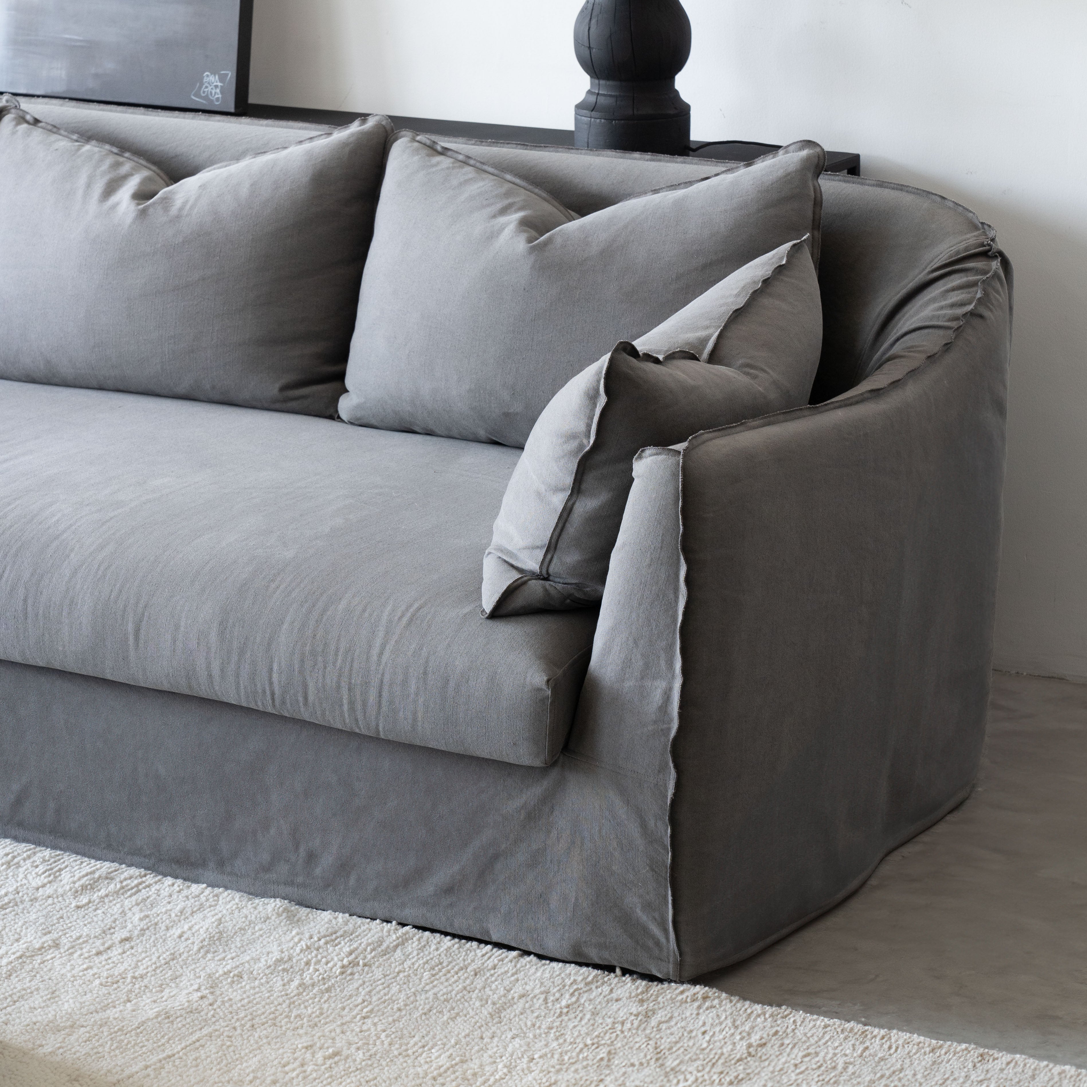 Clara Sofa- Dark Grey  - WS Living - UAE - Sofas Wood and steel Furnitures - Dubai