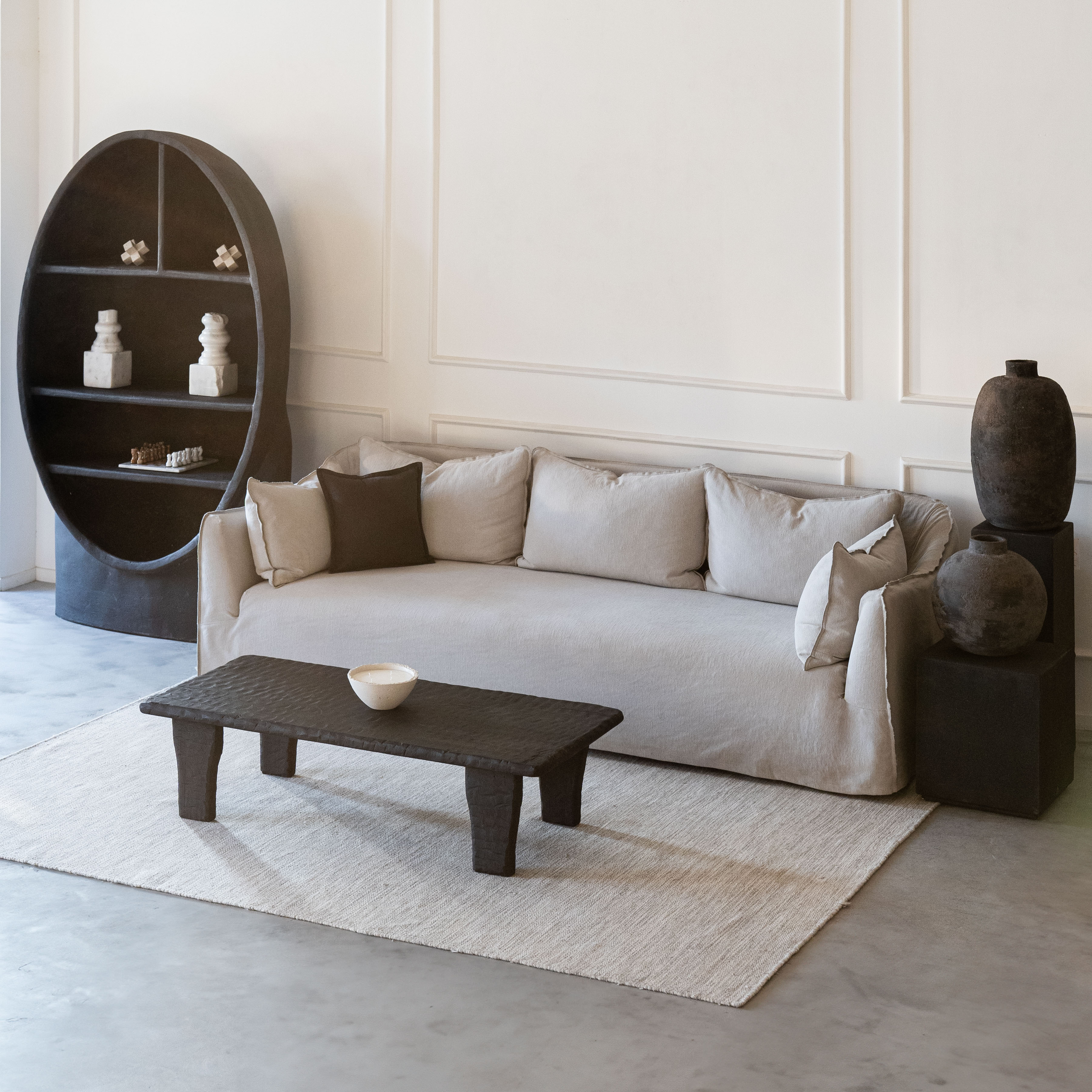 Clara Light Gray Sofa  - WS Living - UAE - Sofas Wood and steel Furnitures - Dubai