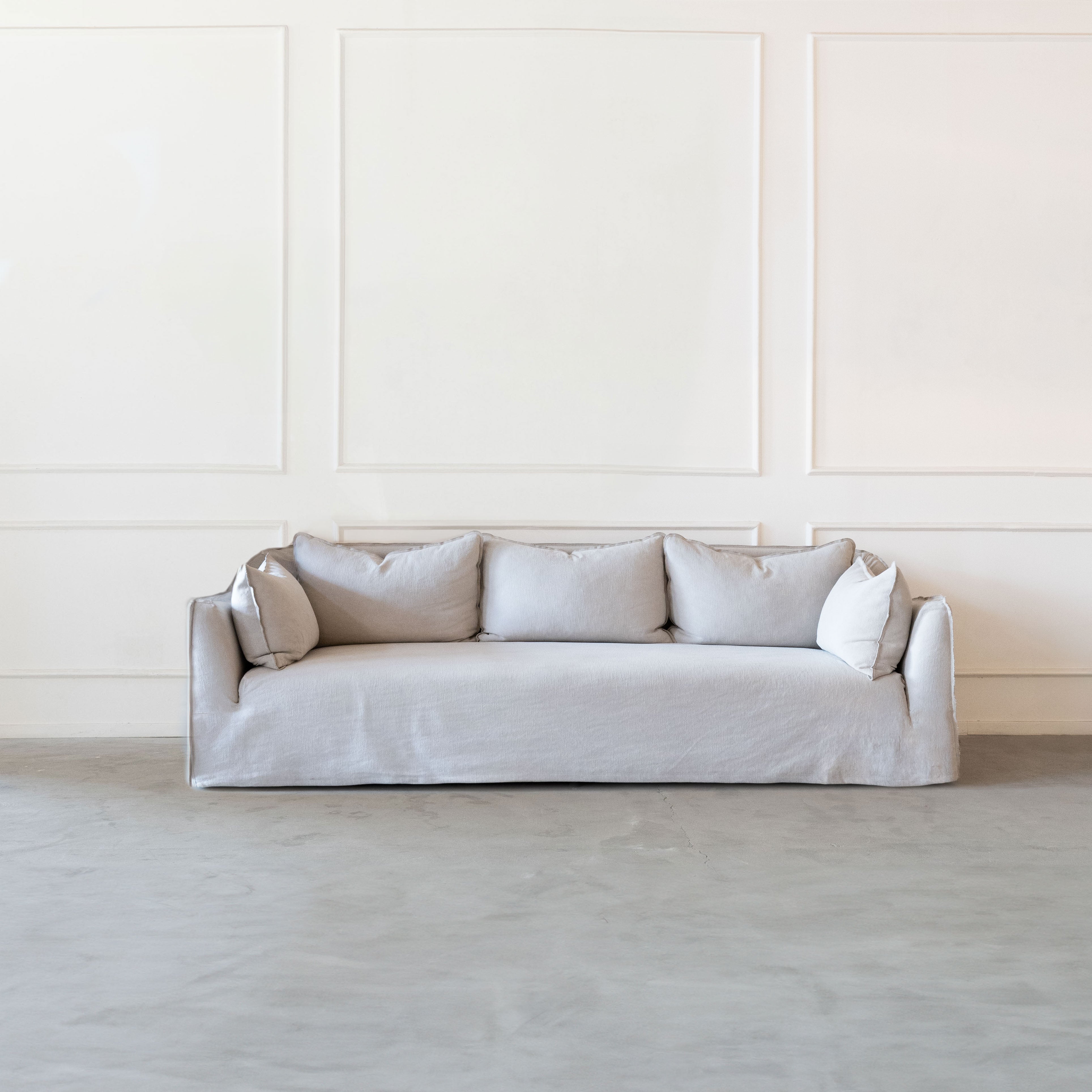 Clara Light Gray Sofa  - WS Living - UAE - Sofas Wood and steel Furnitures - Dubai
