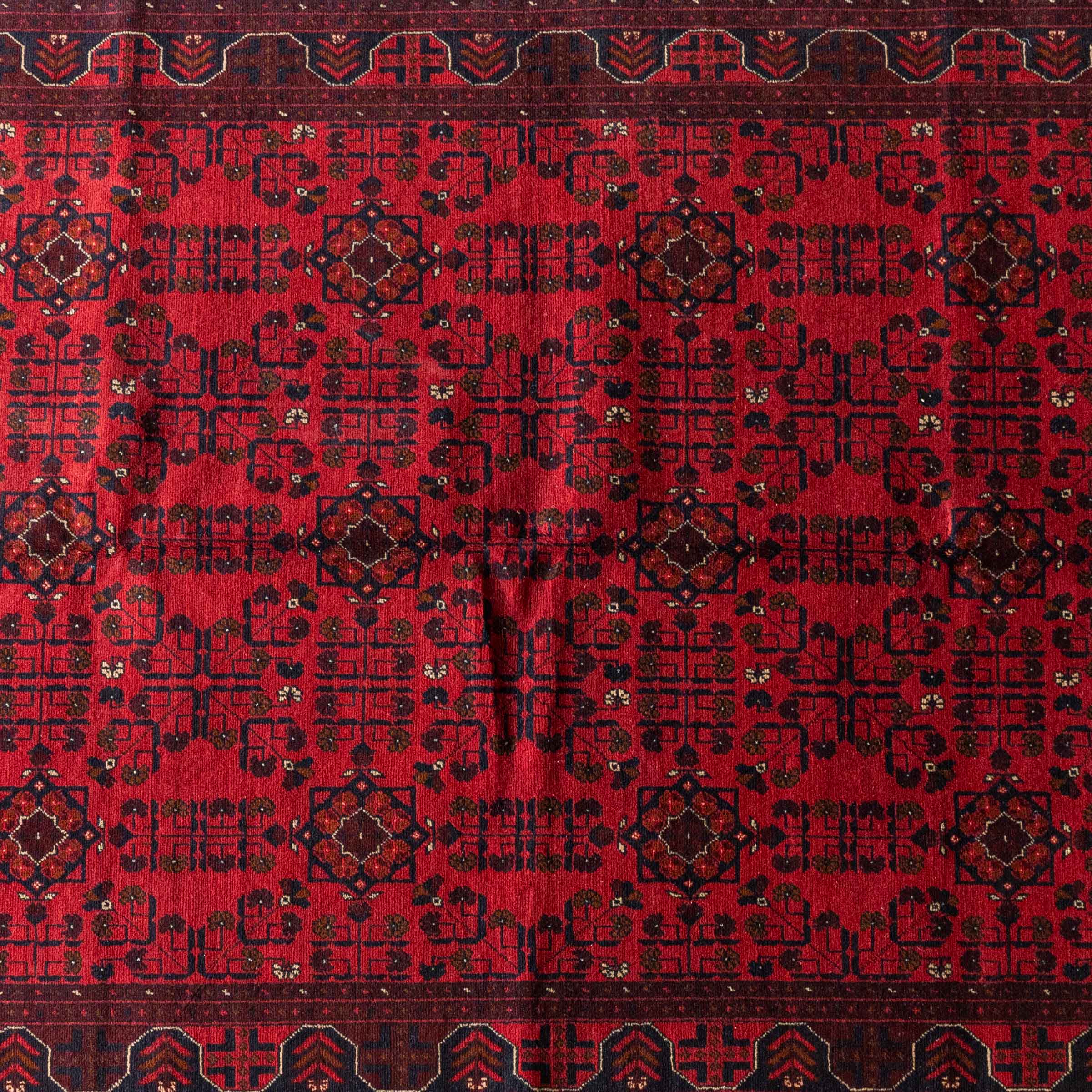 Classic Comfort Handcrafted Red Vintage Style Wool Afghan Rug