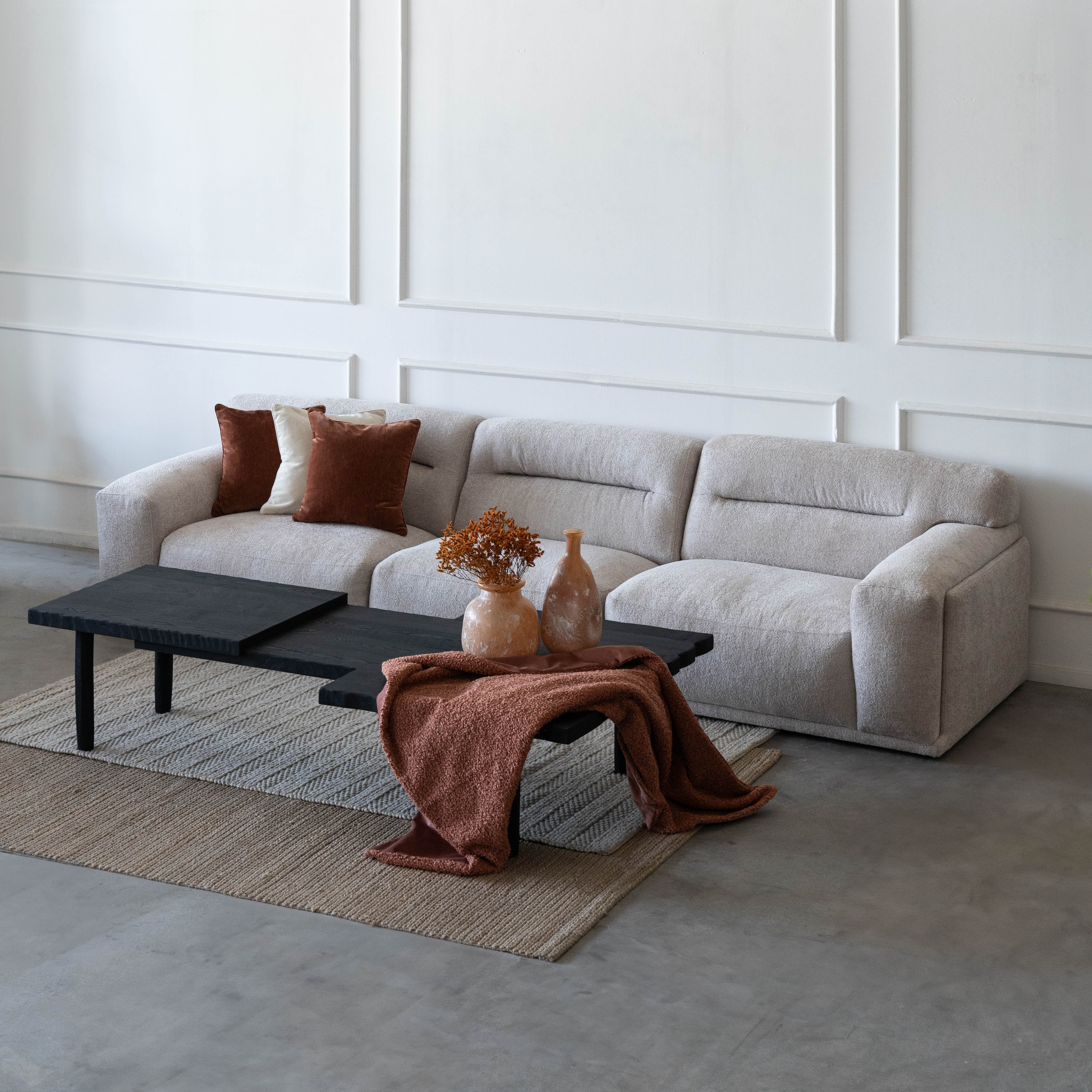 Coco 3 Seater Sofa  - WS Living - UAE - Sofa Wood and steel Furnitures - Dubai