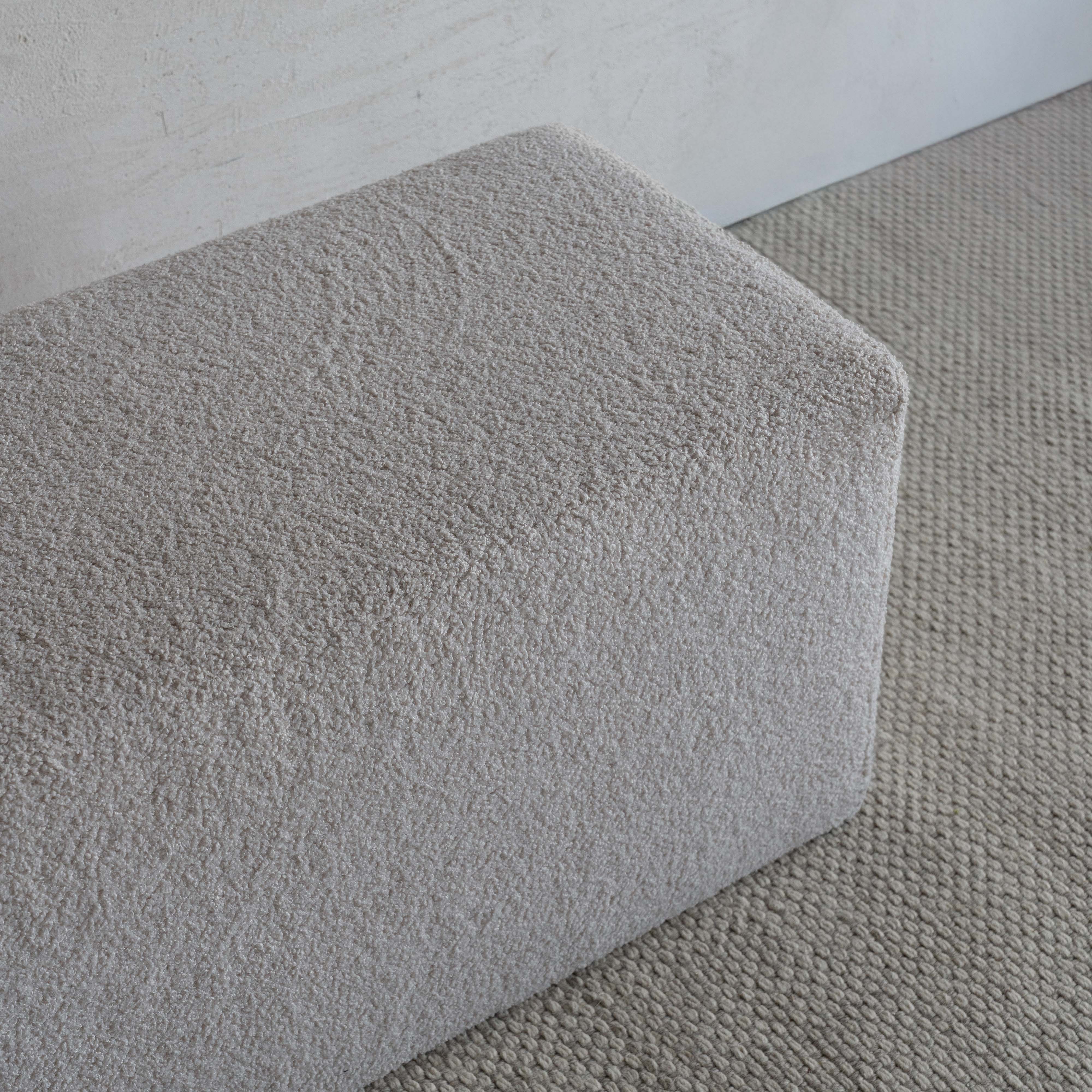 Contour White Boucle Bench