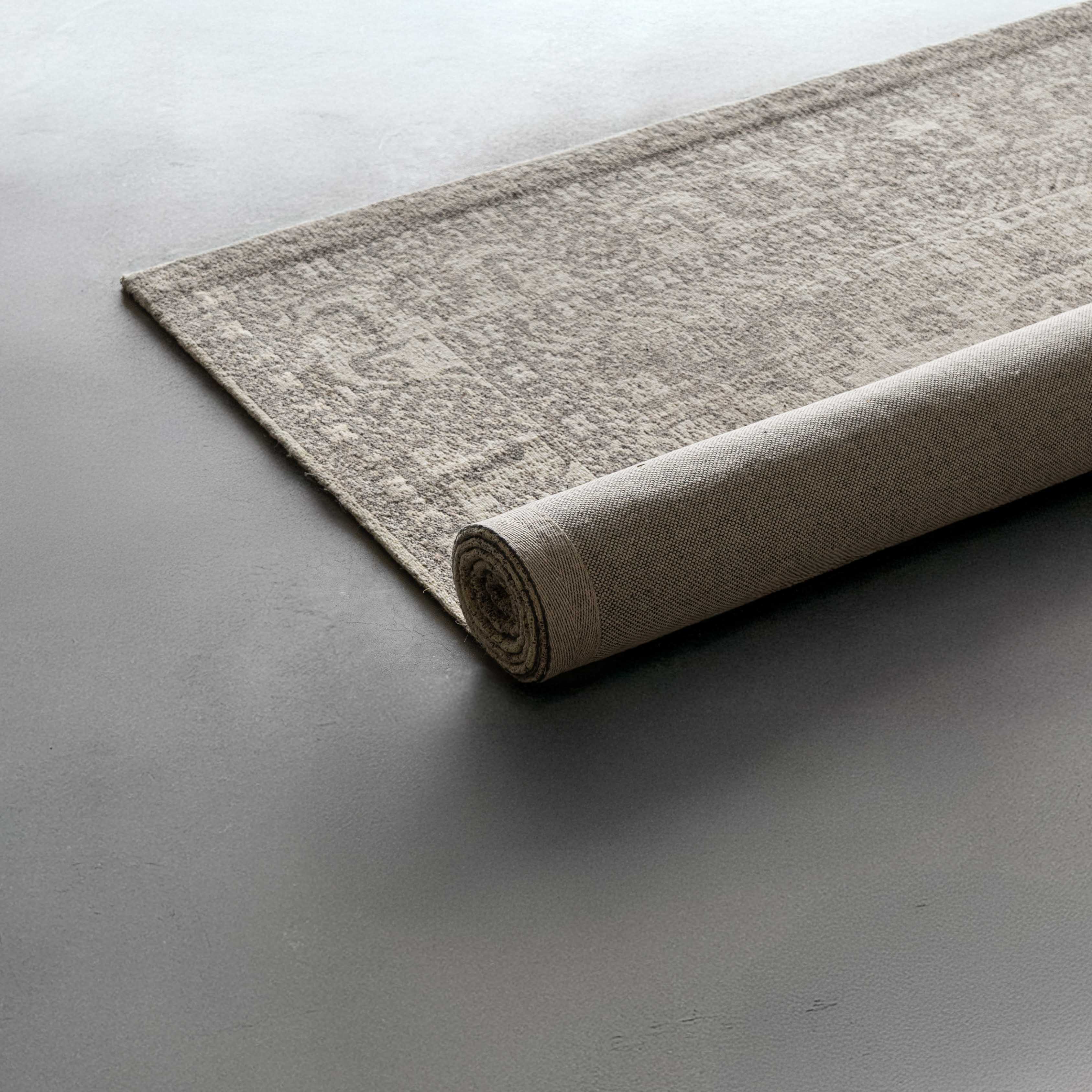 Cuba Grey Vintage Style Cotton Woven Rug