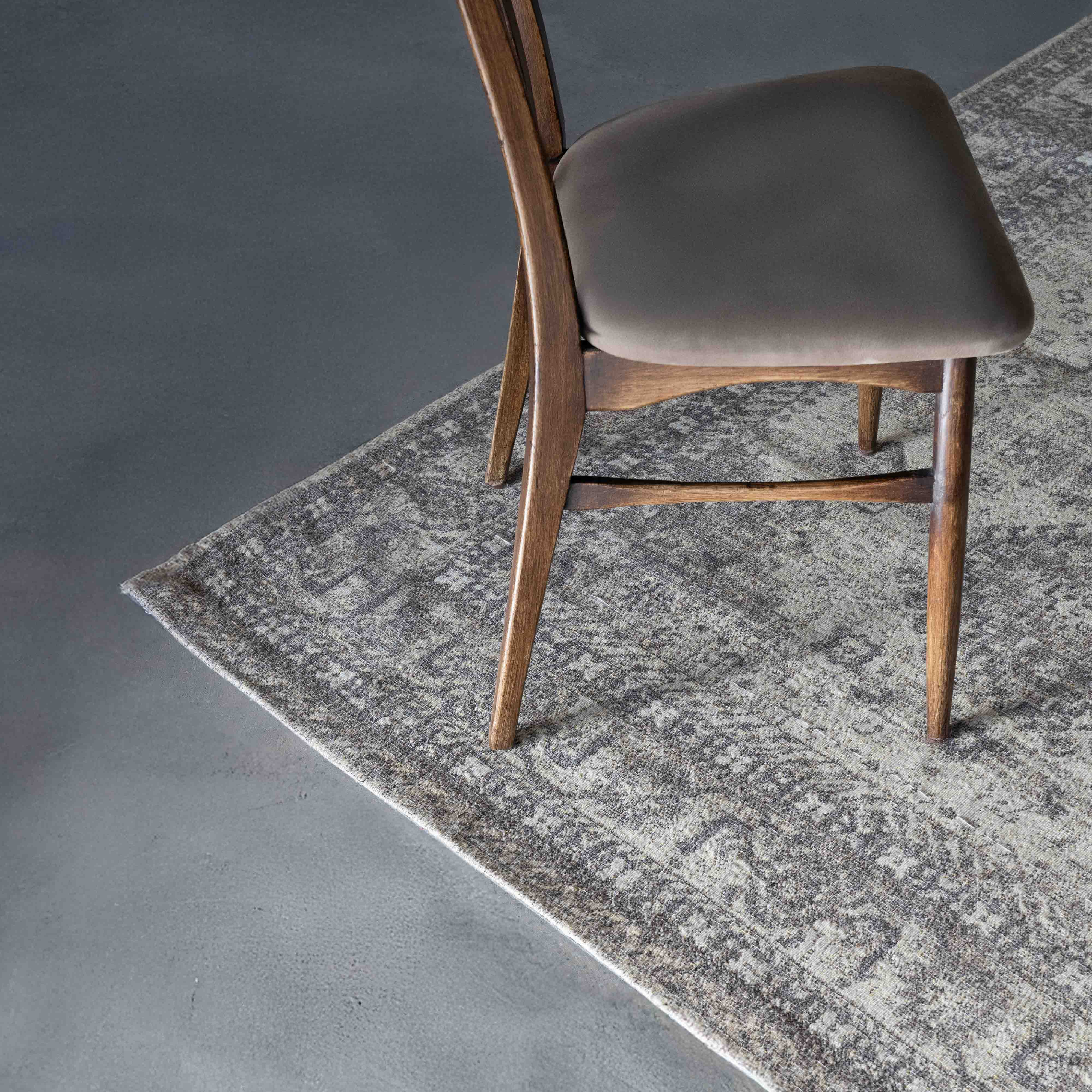 Cuba Grey Vintage Style Cotton Woven Rug