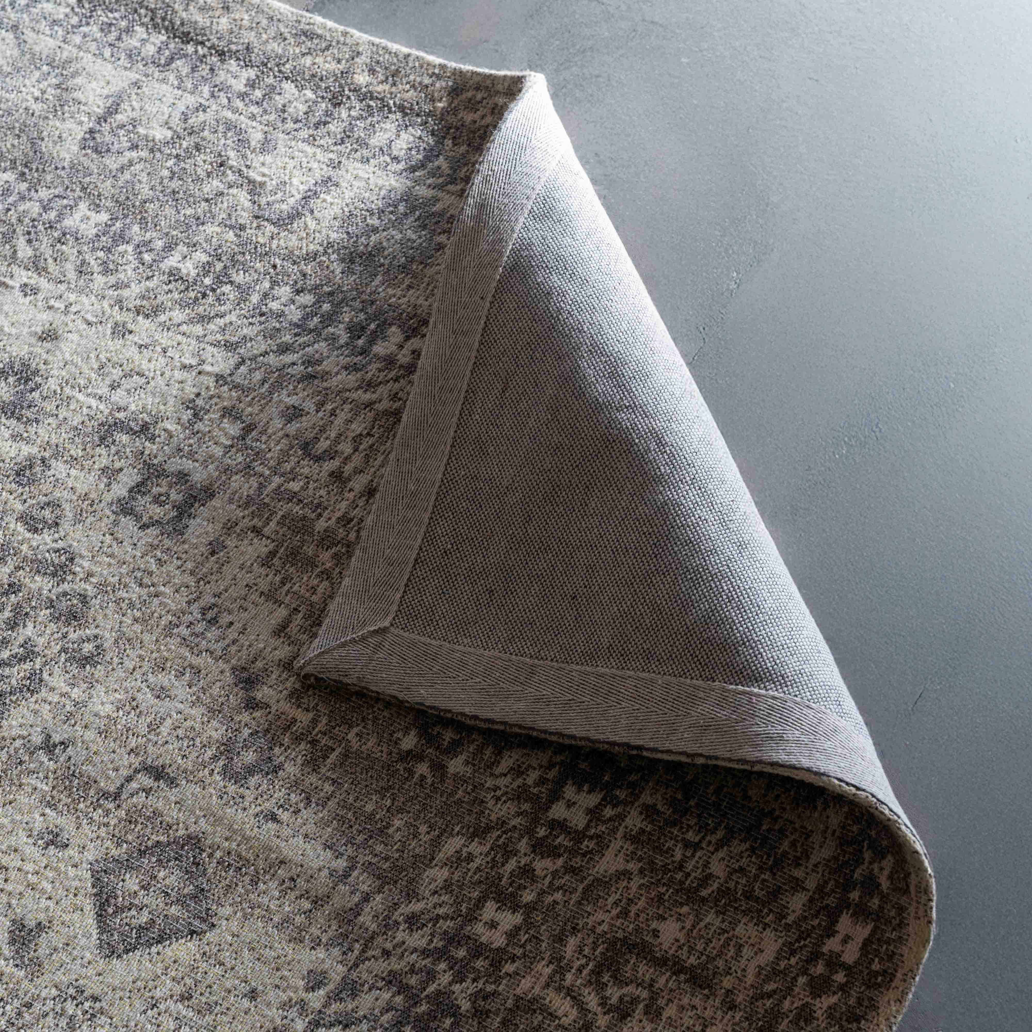 Cuba Grey Vintage Style Cotton Woven Rug