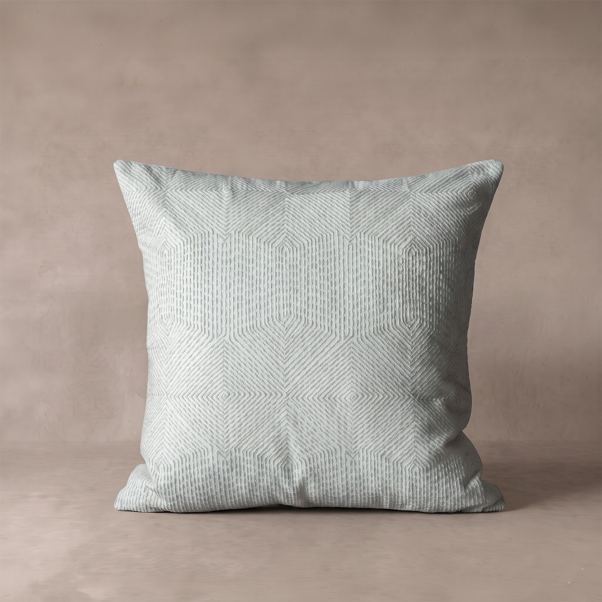 Architectural Geometric Quilted Cushion Cover