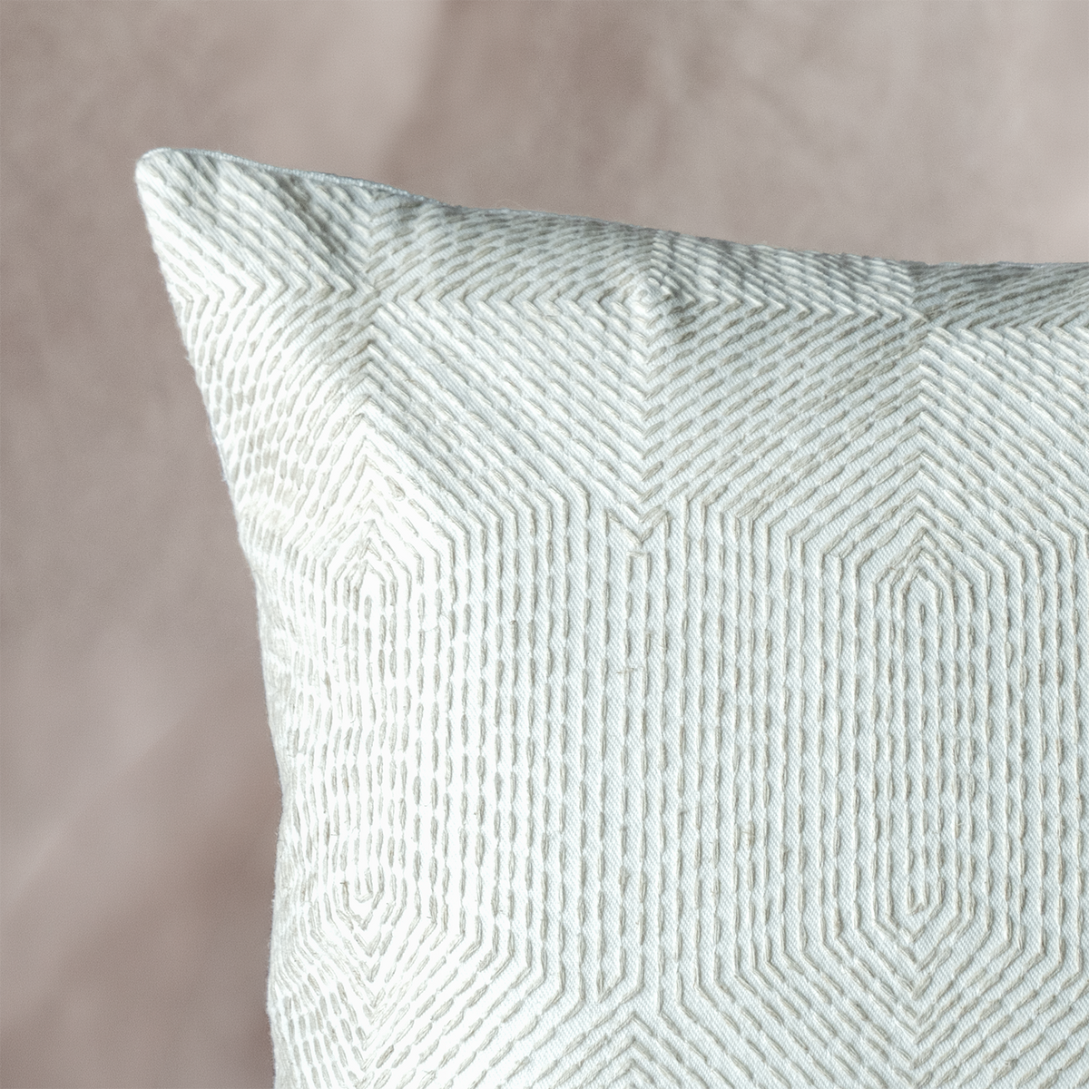 Architectural Geometric Quilted Cushion Cover