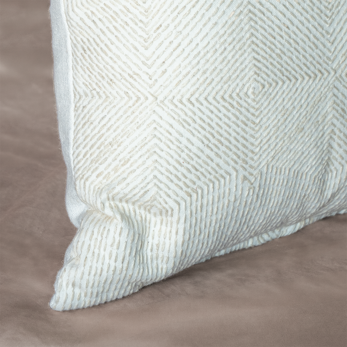 Architectural Geometric Quilted Cushion Cover