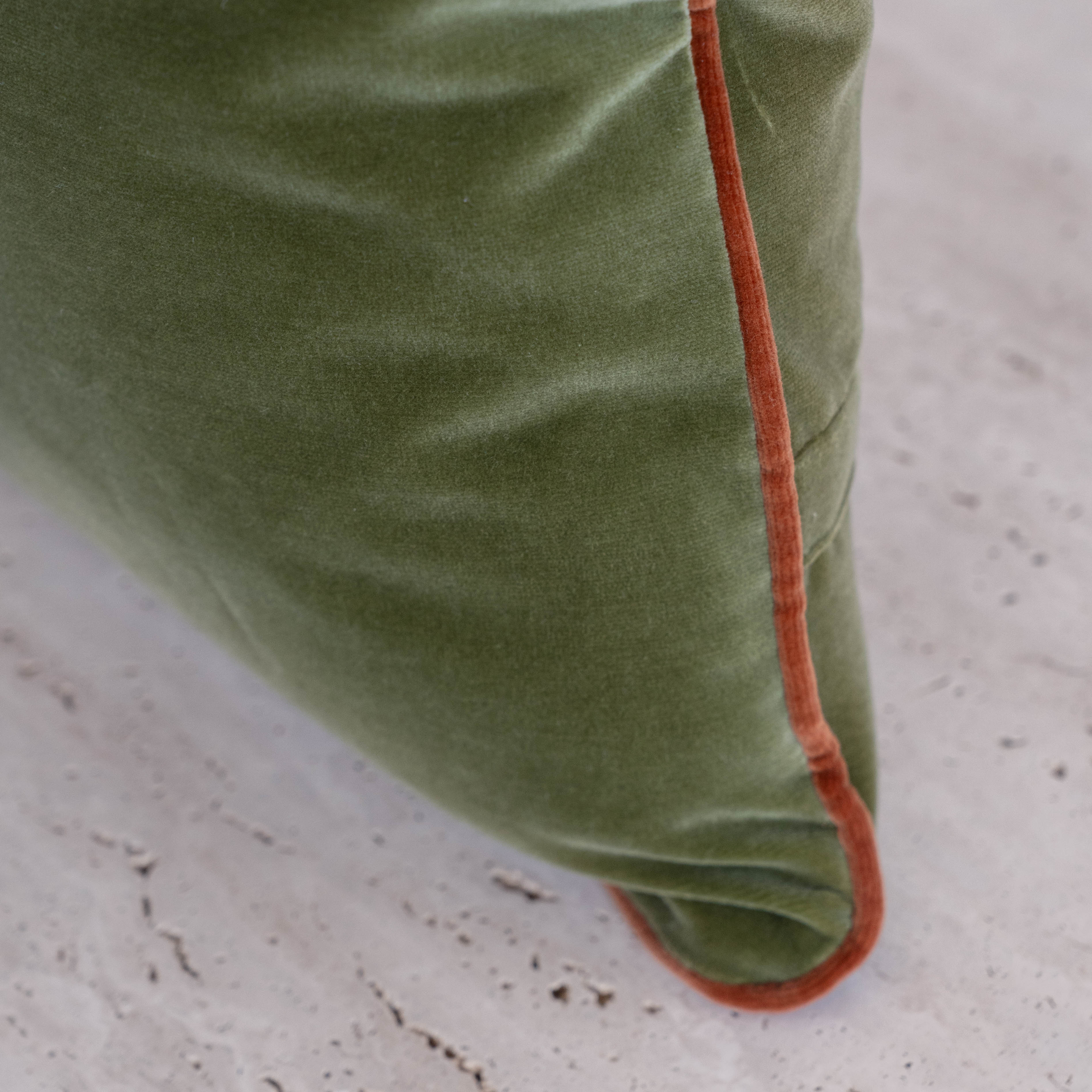 Imperia Velvet Cushion Cover - OLIVE GREEN