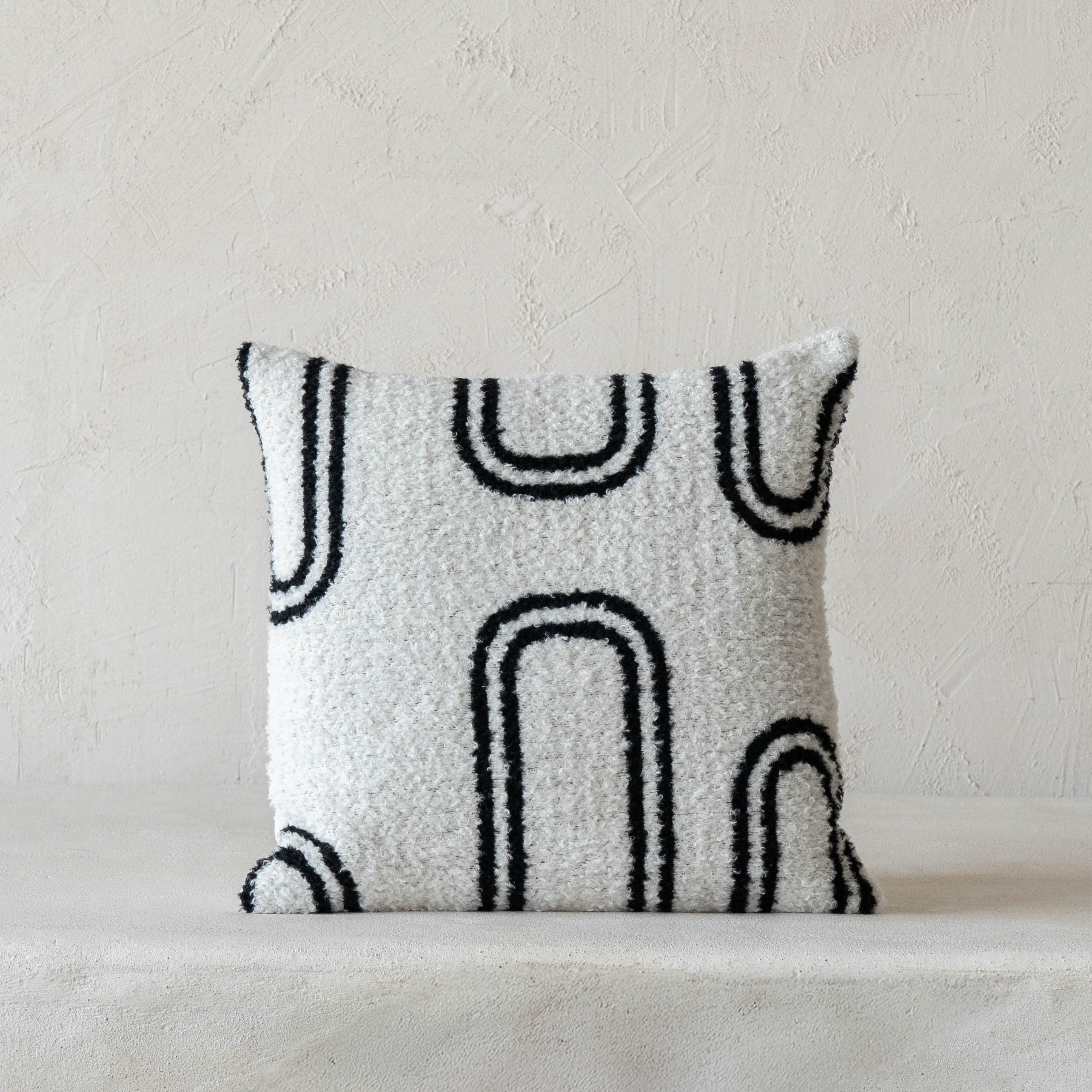 Blanc Curve Linen White Cushion Cover