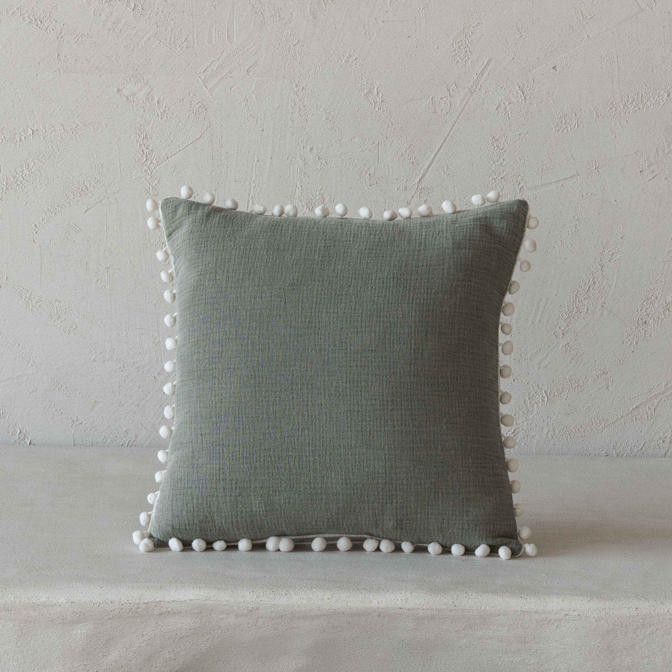 Ocean Breeze Tassel Linen Cushion Cover 45x45cm