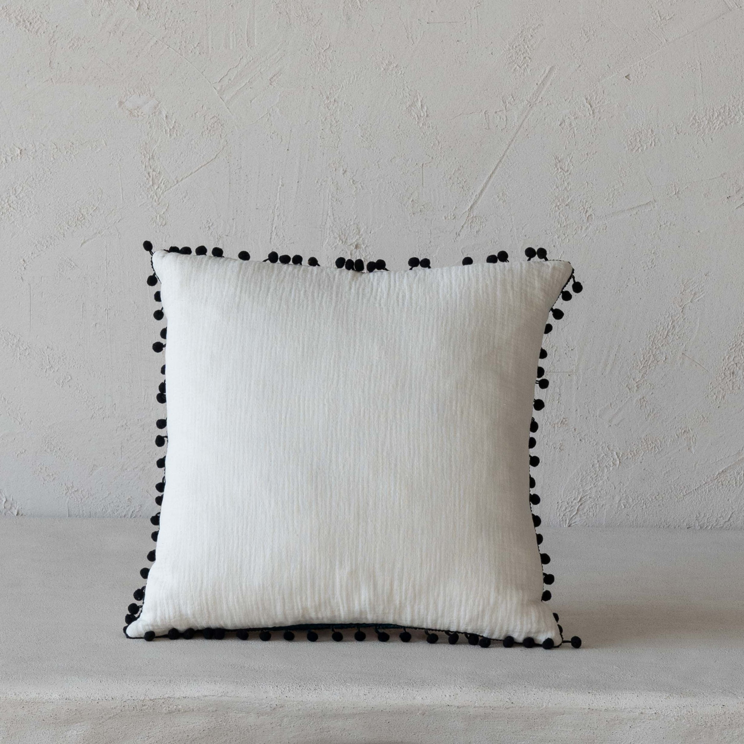 Blush Tassel Linen White Cushion Cover45x45cm