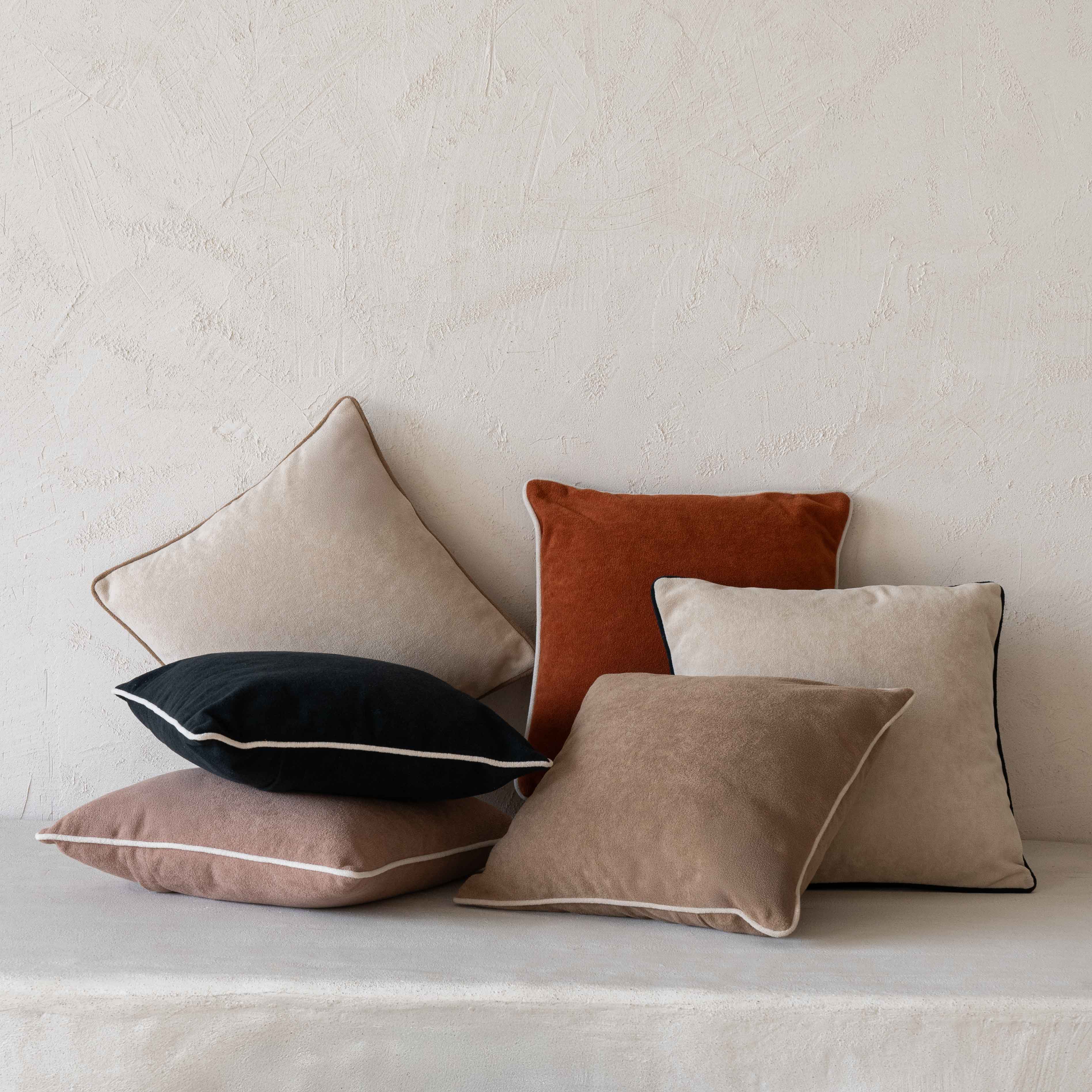 Charcoal & Caramel Modern Cozy Cushion Cover 45x45cm