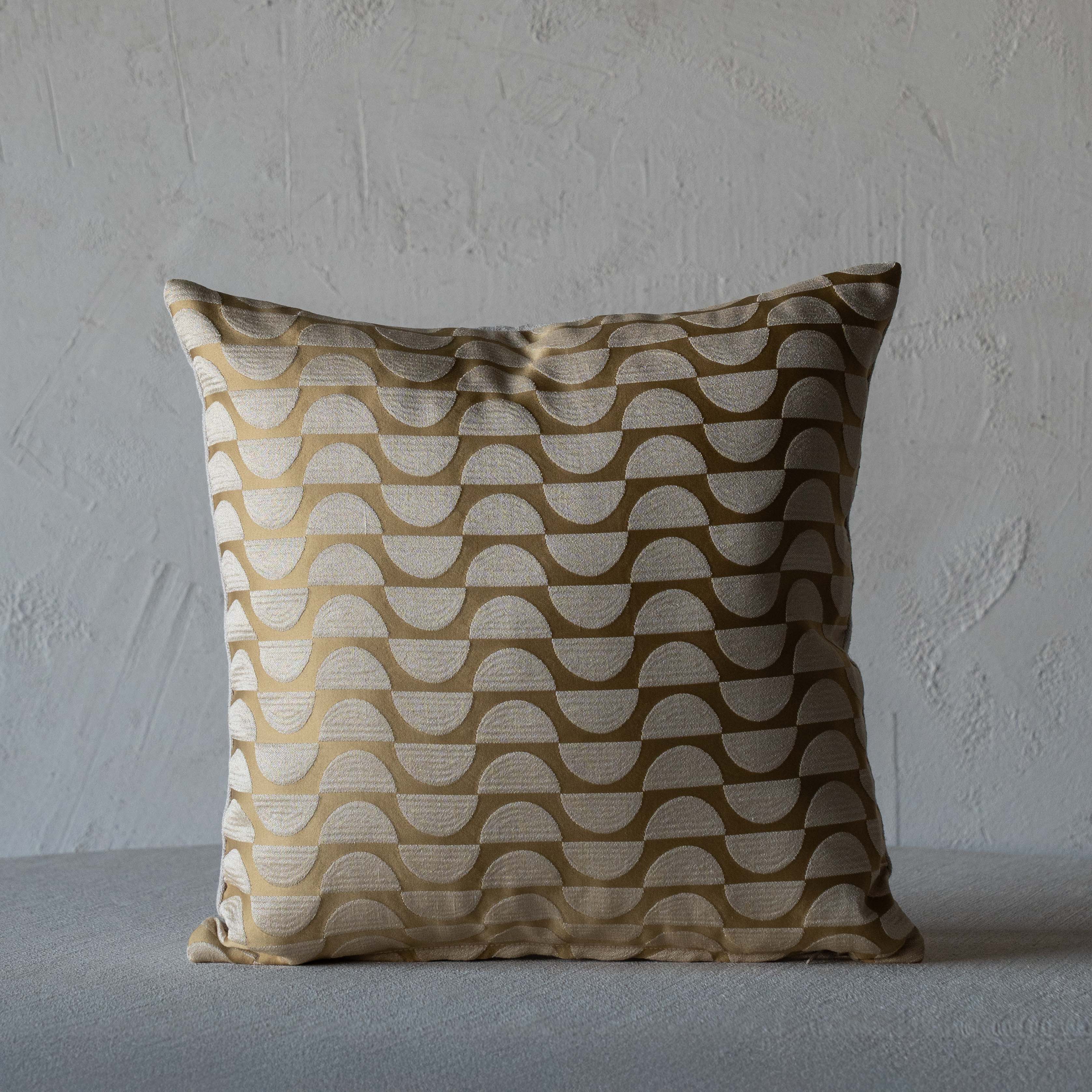 Gold Wave Jacquard Cushion Cover