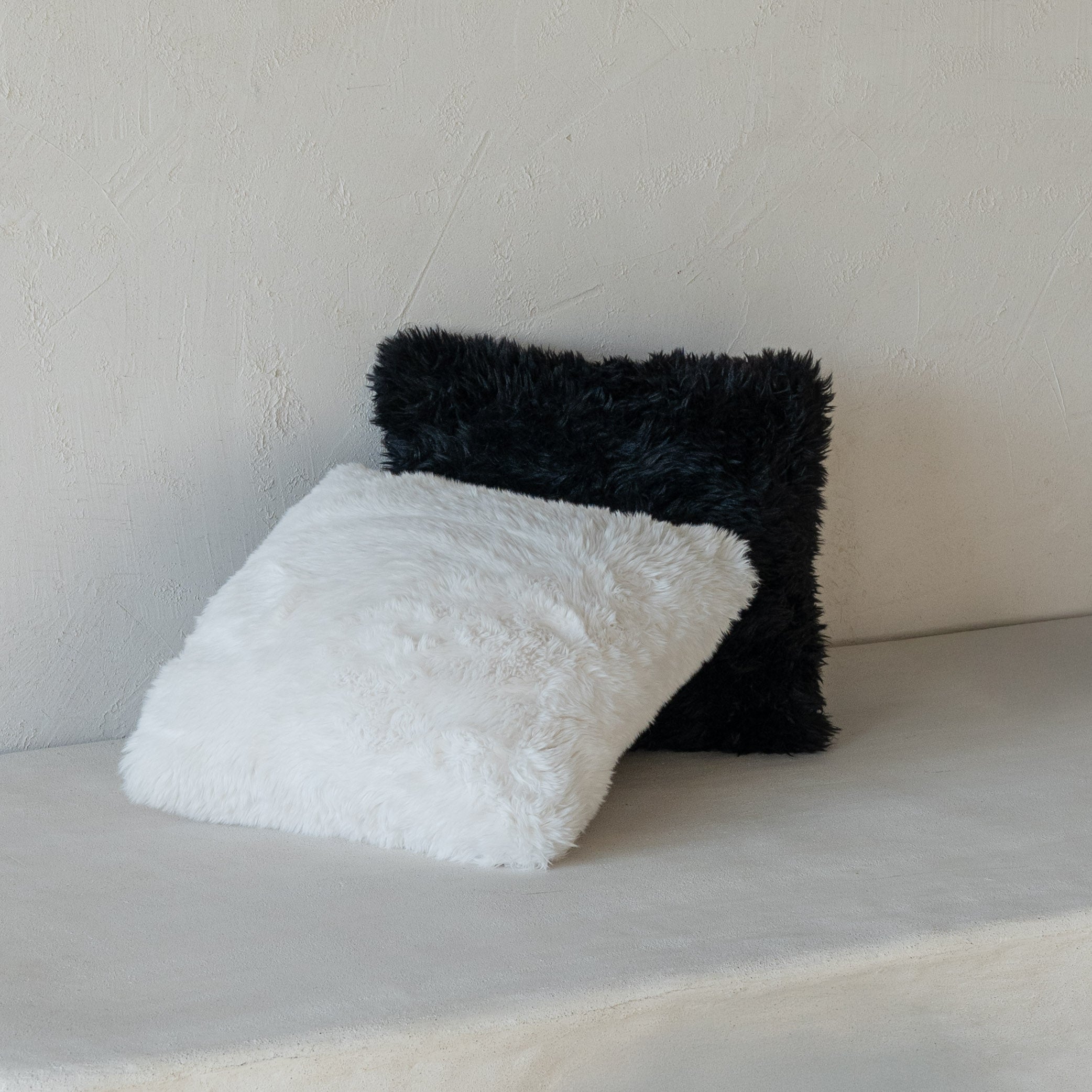 Black Luxe Fur Cushion Cover 45x45cm