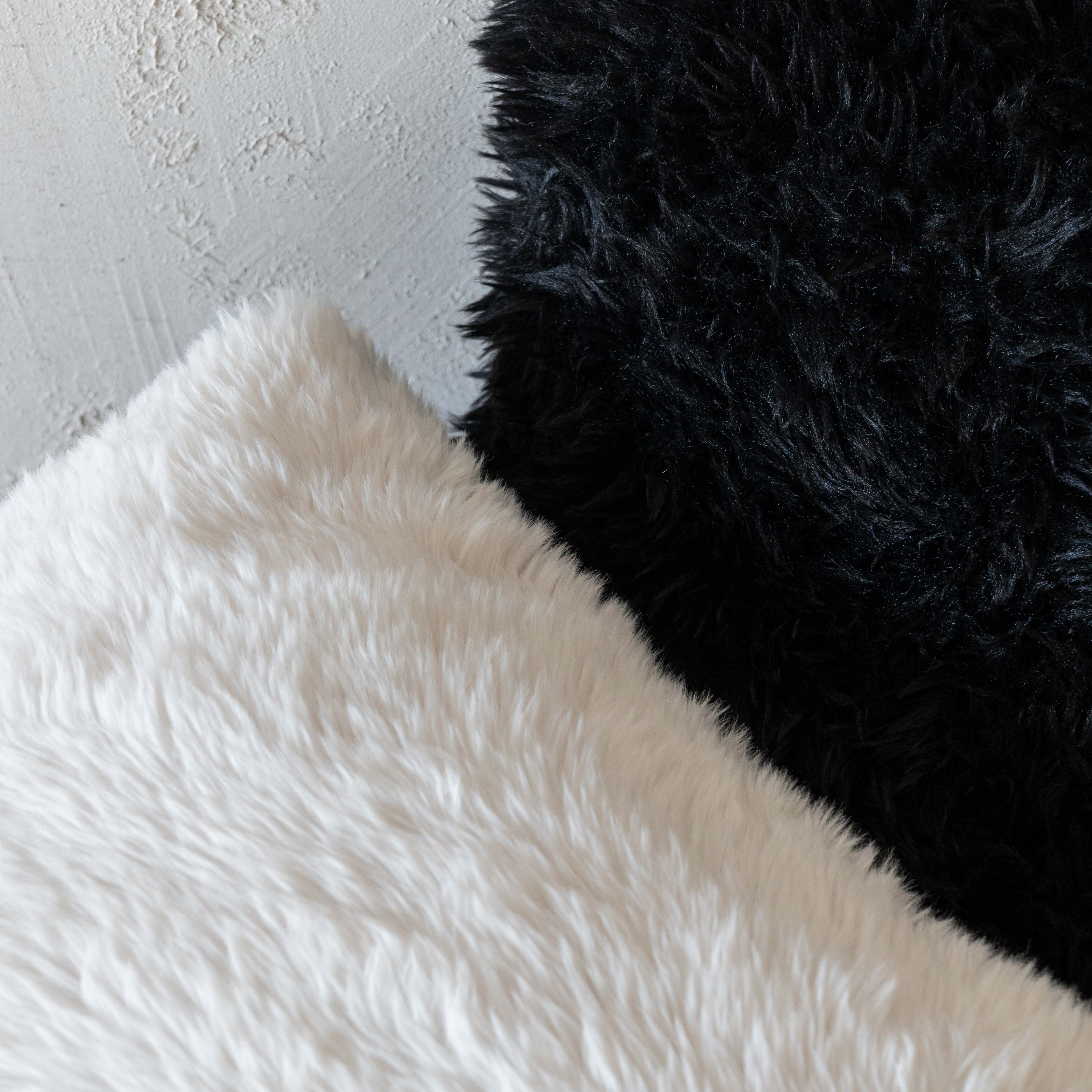 White Luxe Fur Cushion Cover - Cushion Covers - WS Living Furniture Home Furniture Stores in Dubai