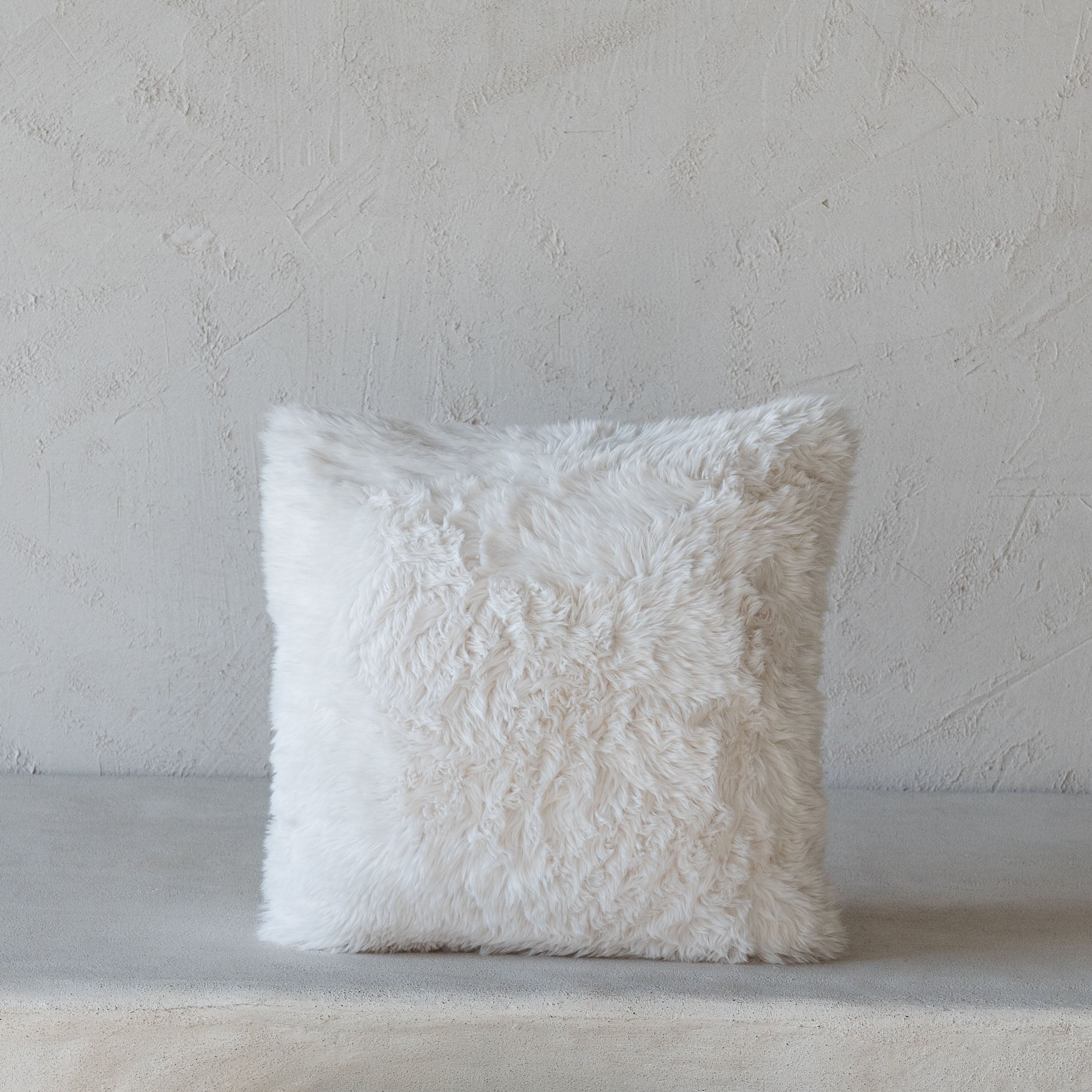 White Luxe Fur Cushion Cover - Cushion Covers - WS Living Furniture Home Furniture Stores in Dubai