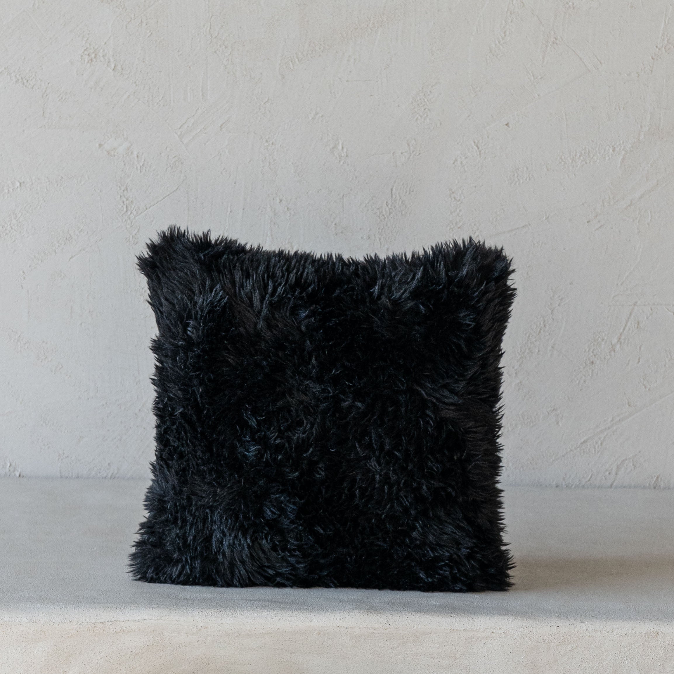 Black Luxe Fur Cushion Cover - Cushion Covers - WS Living Furniture Home Furniture Stores in Dubai