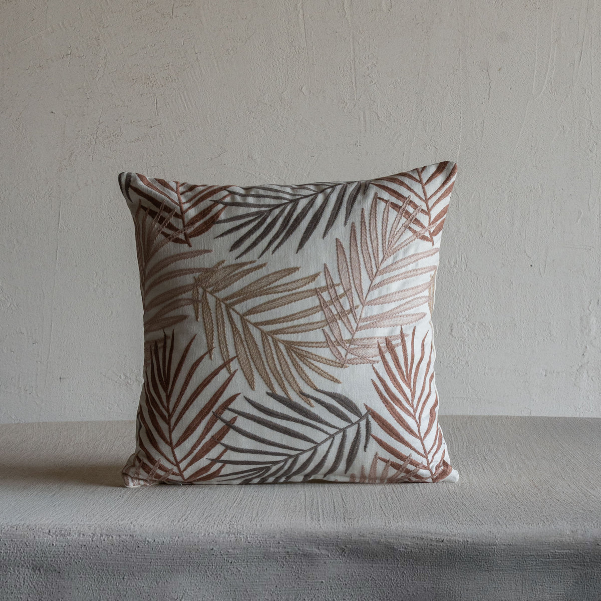 Terrana Leaf Brown Cushion Cover Dubai | Cotton Woven WS Living