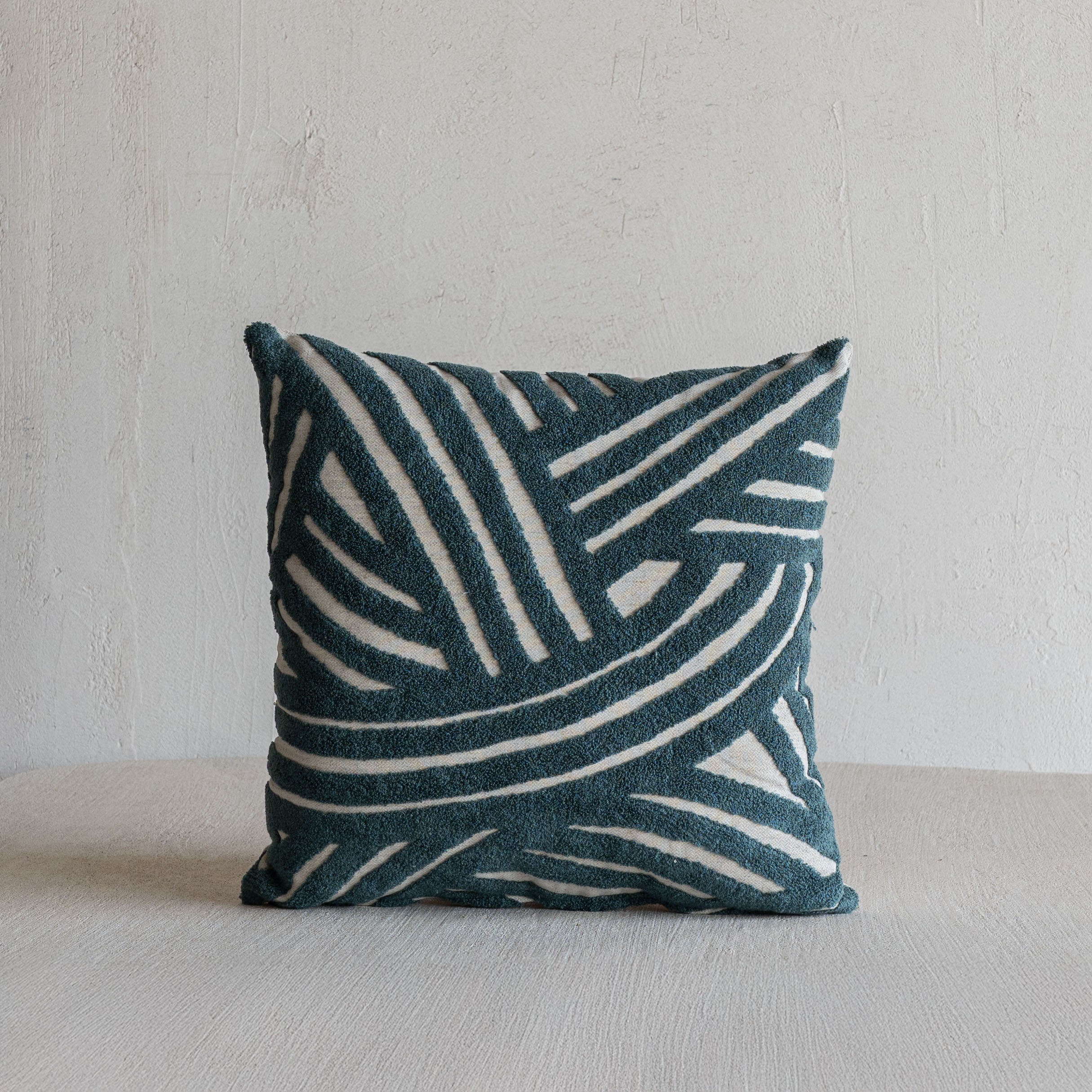 Interweave Curve Cushion Cover - Slate blue