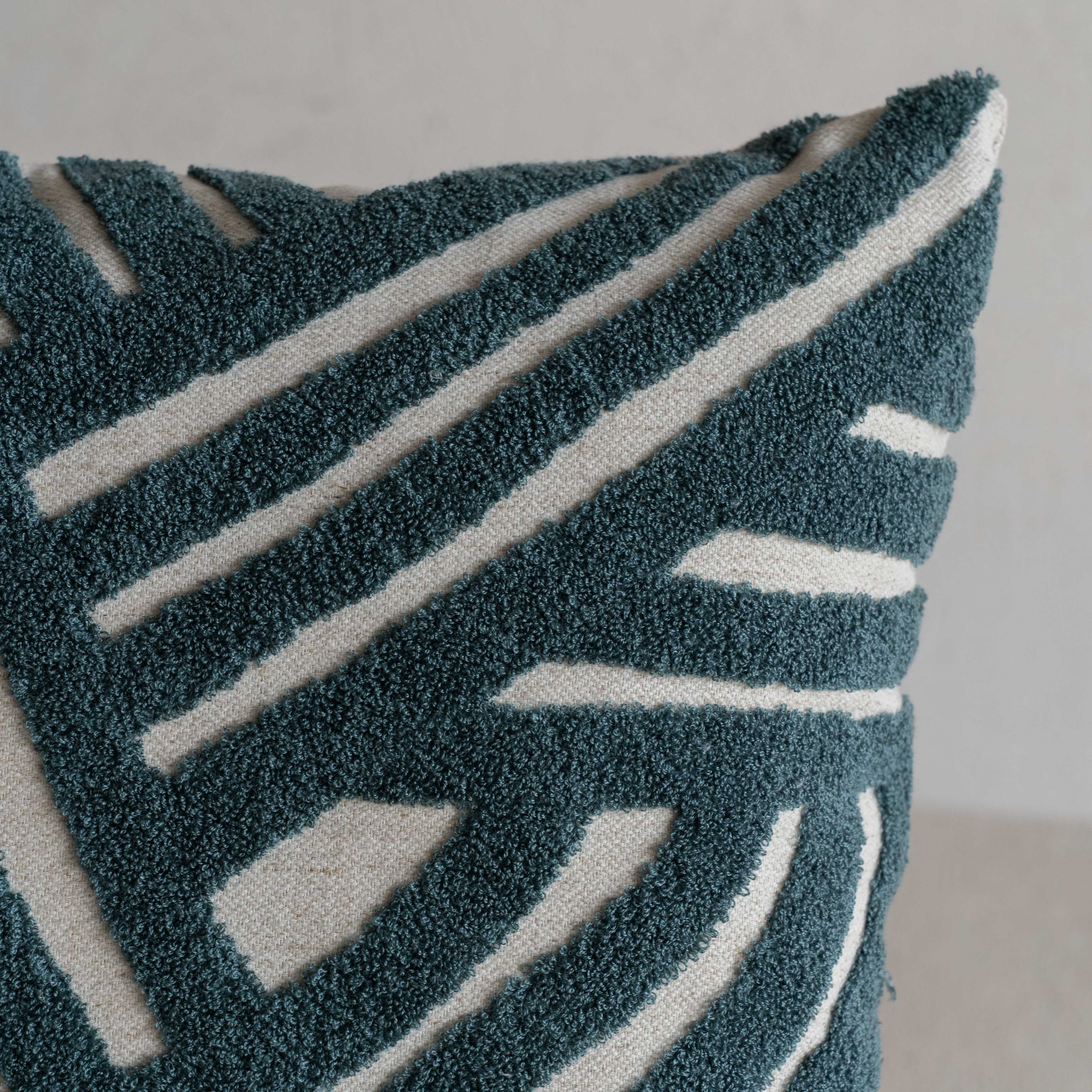 Interweave Curve Cushion Cover - Slate blue