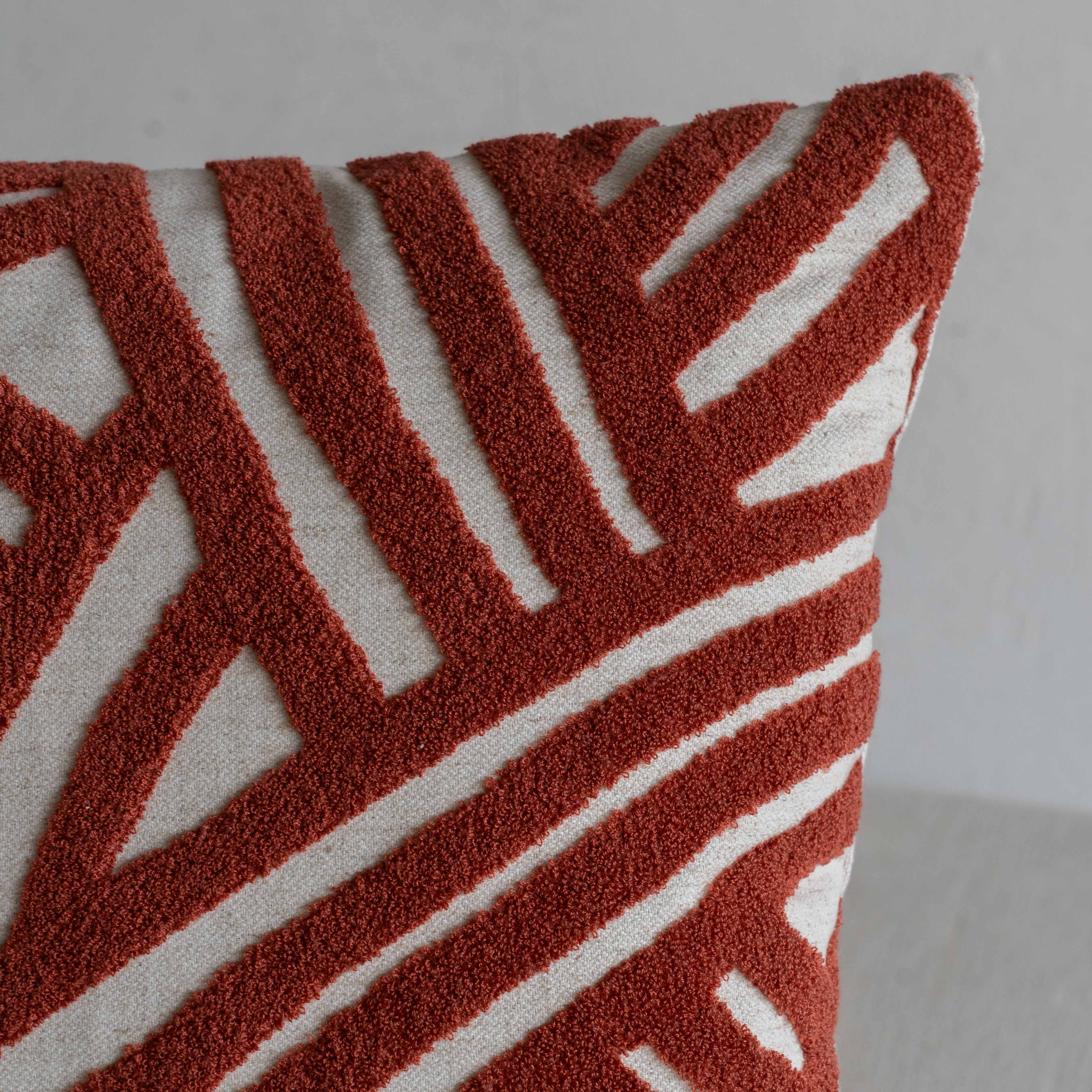 Interweave Curve Cushion Cover - Red