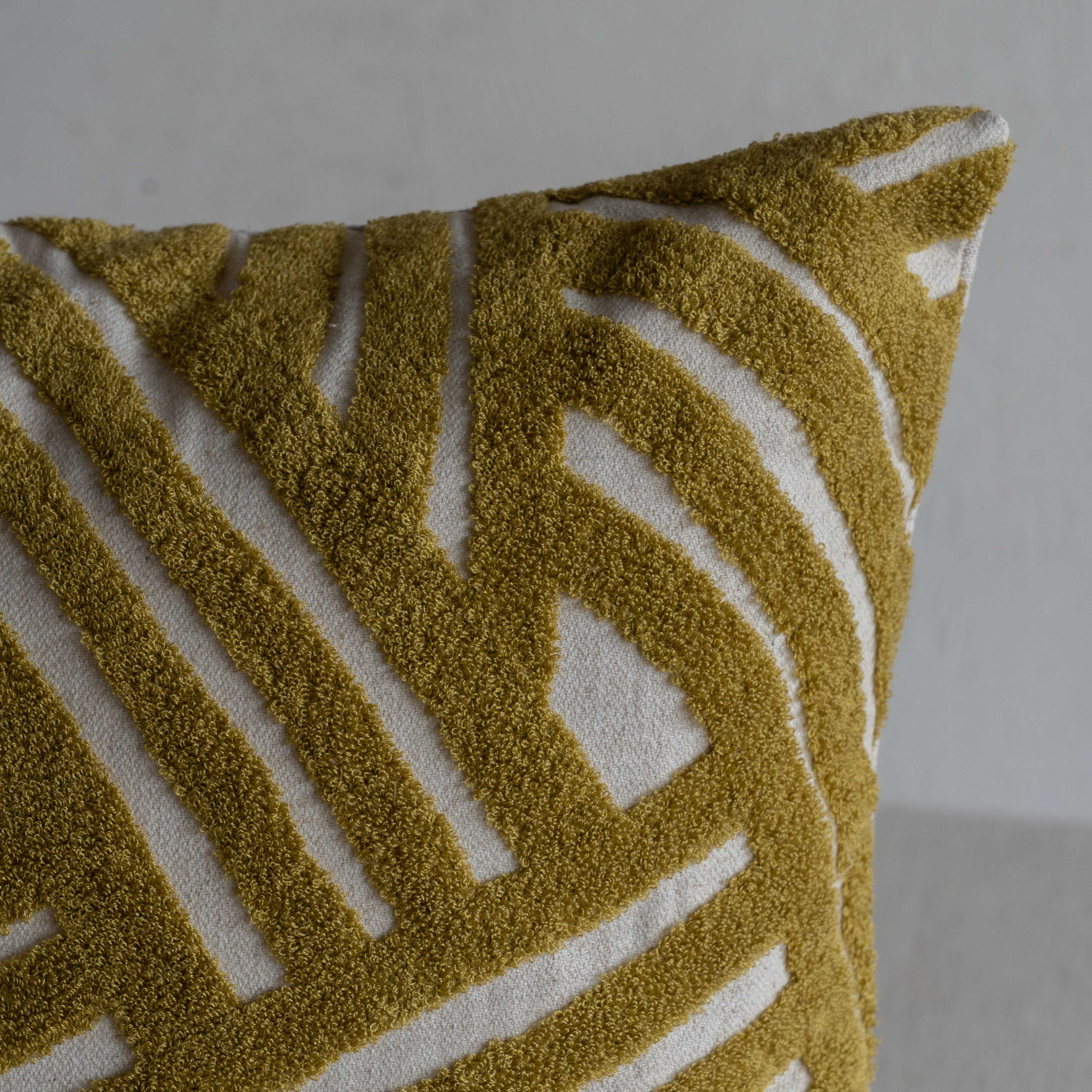 Interweave Curve Cushion Cover - Mustard