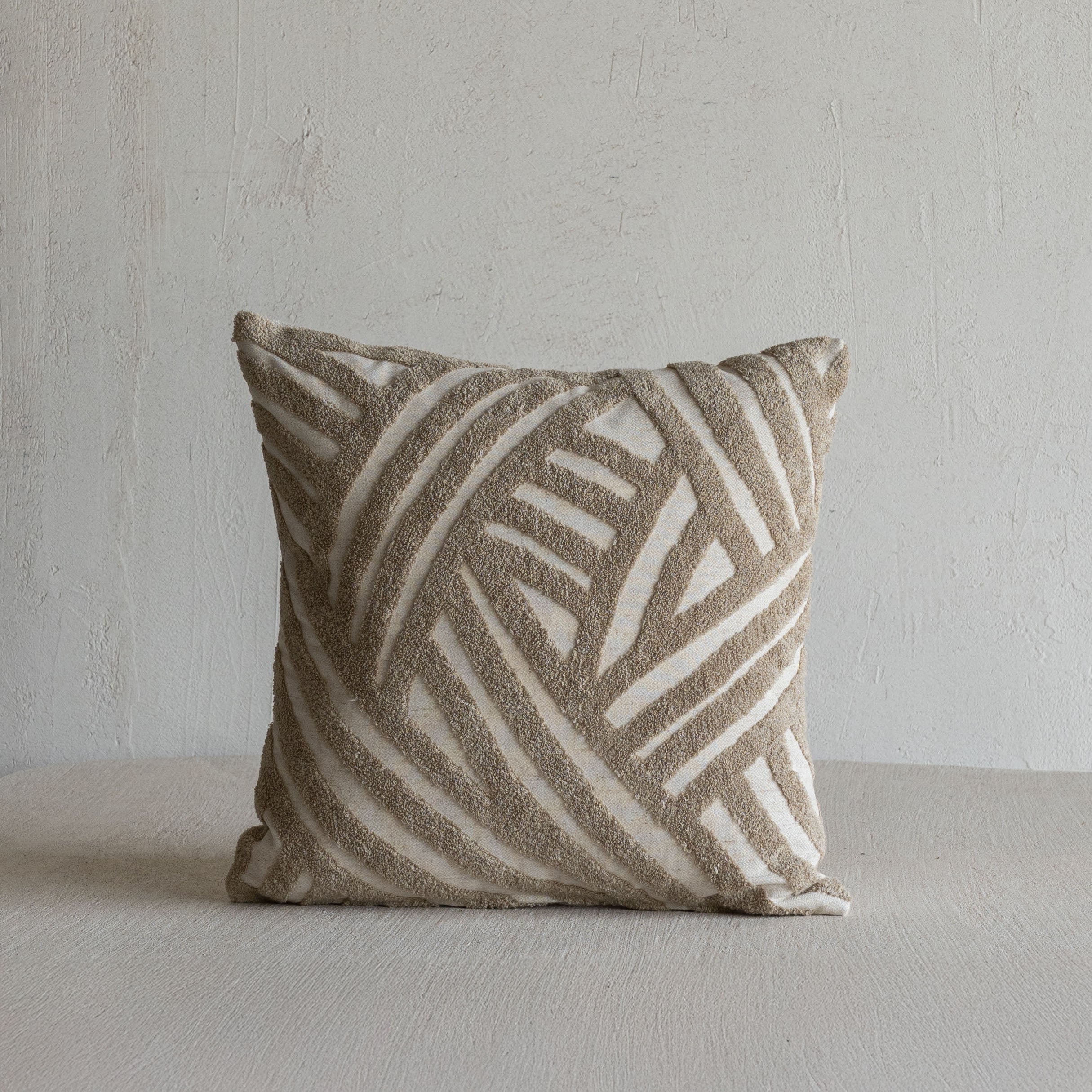 Interweave Curve Cushion Cover - Warm beige