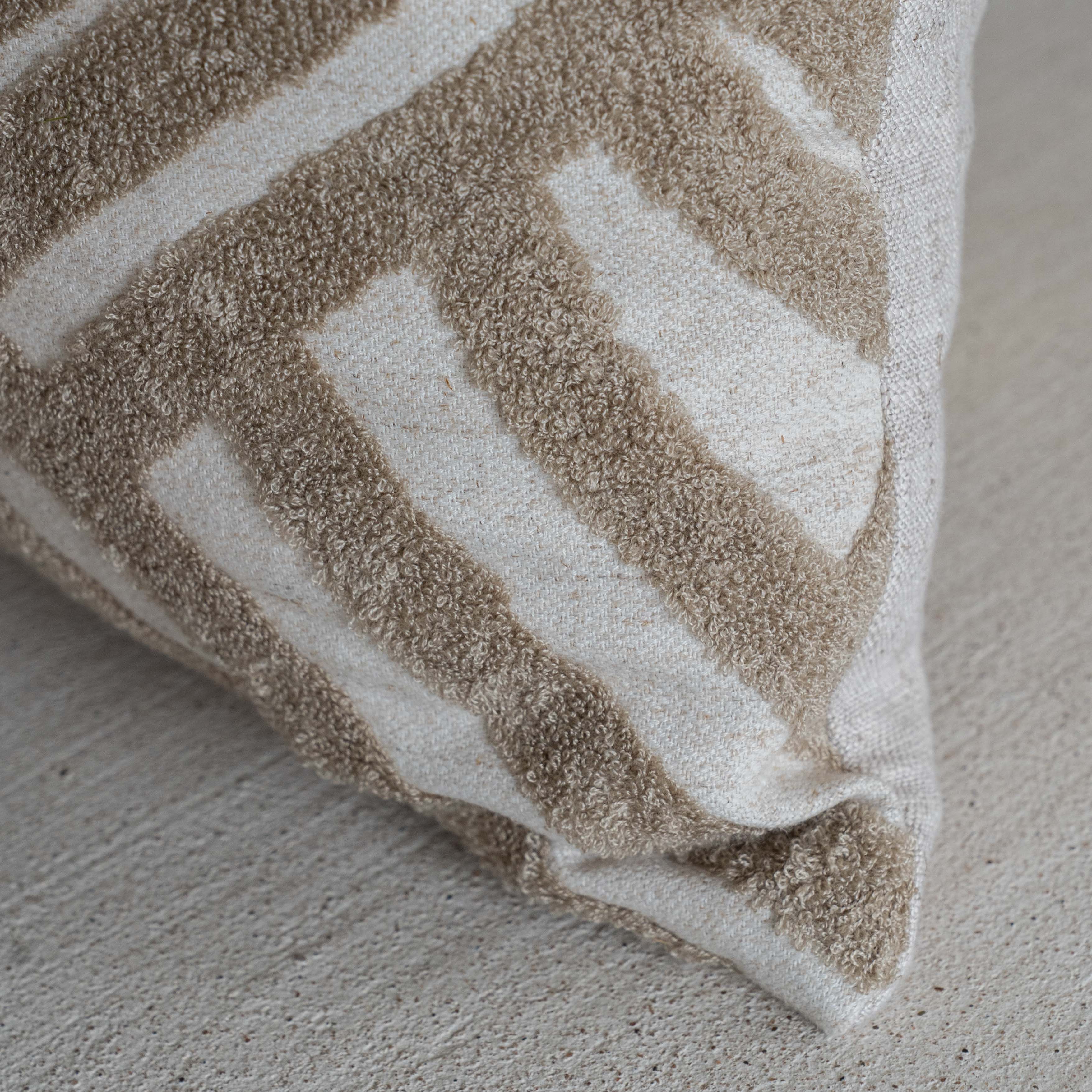 Interweave Curve Cushion Cover - Warm beige