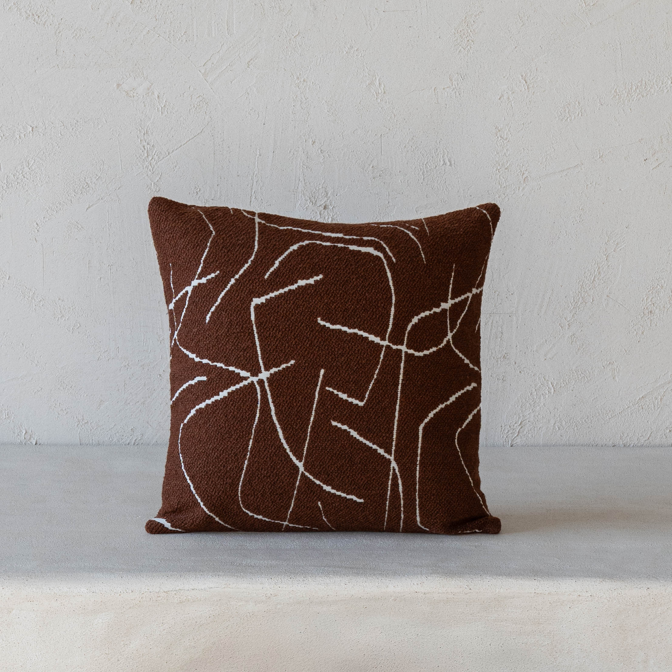 Earthy Haven Brown Bouclé Cushion Cover - Cushion Covers - WS Living Furniture Home Furniture Stores in Dubai