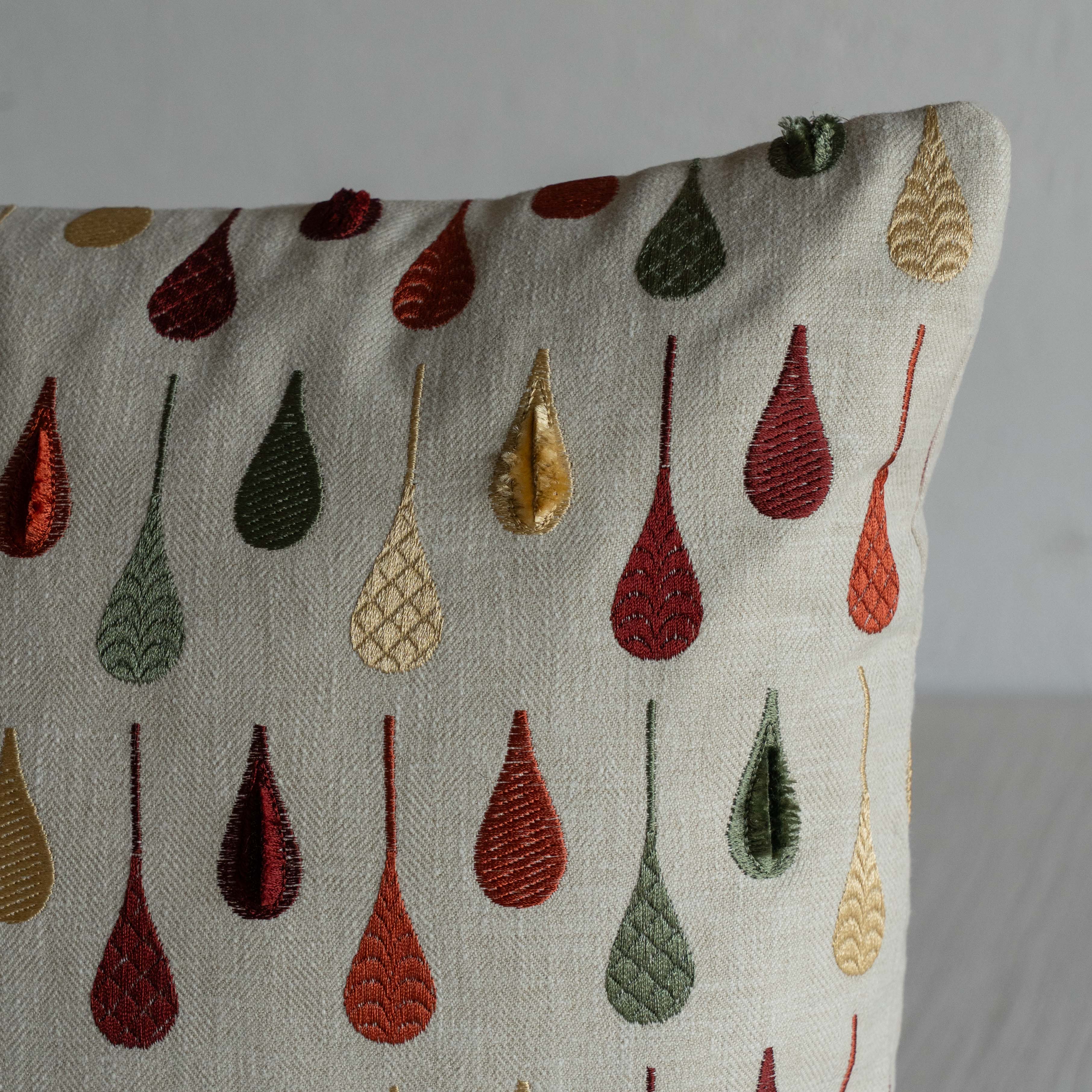 Harvest Drop Cushion Cover - Red