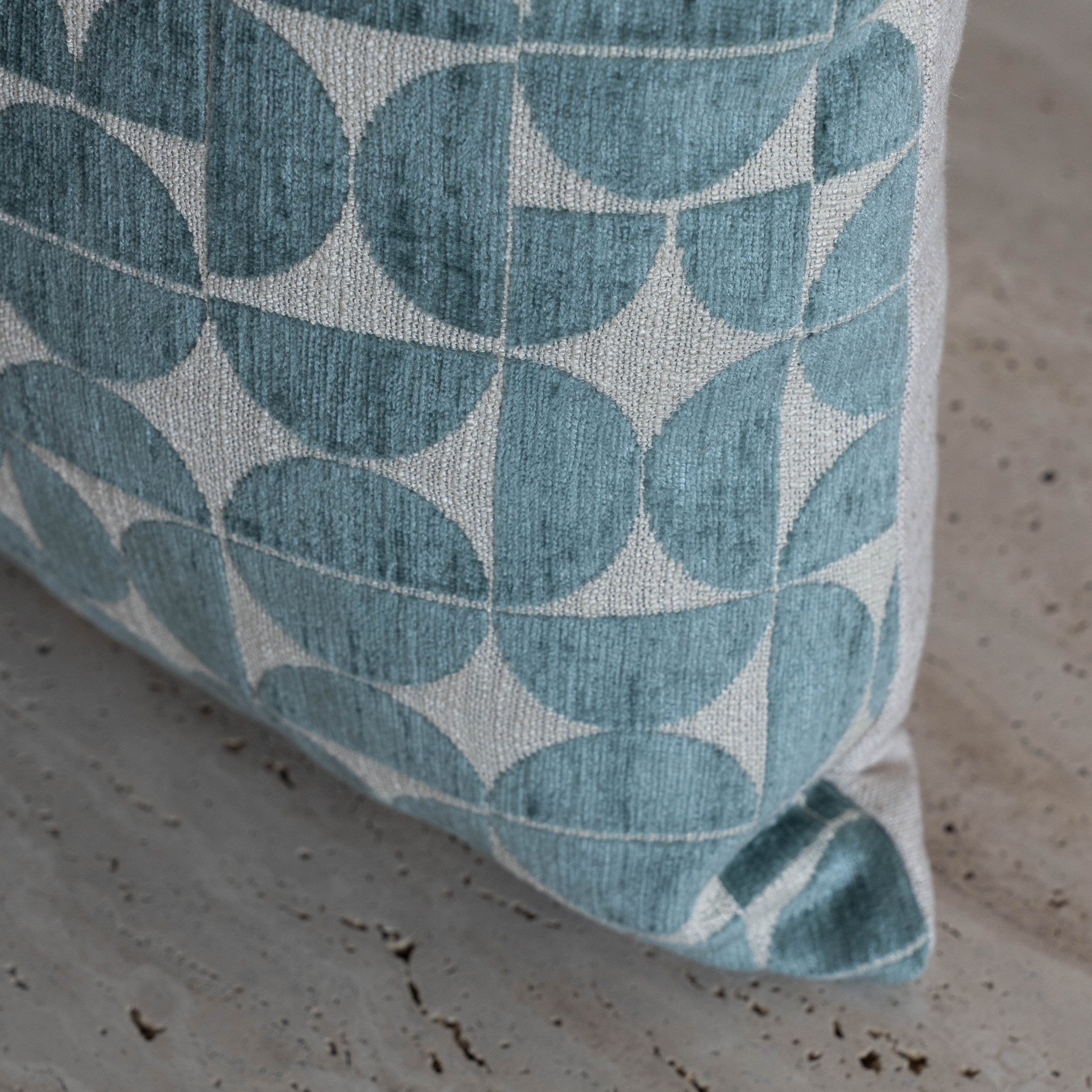 Arcadia Geo Print Cushion Cover - SKY BLUE