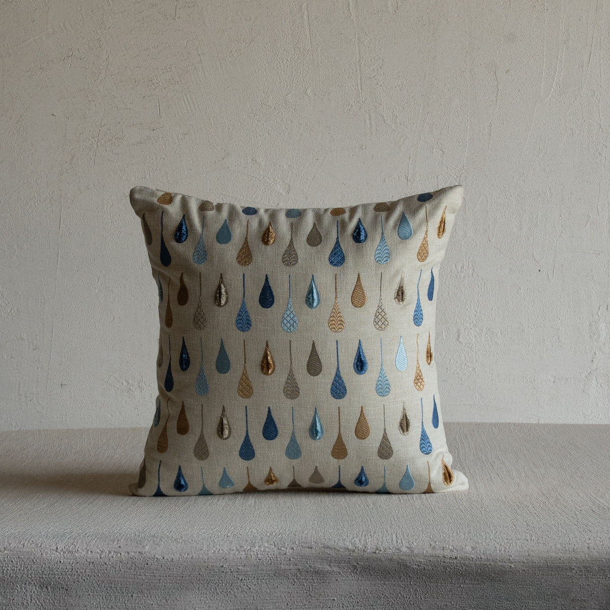 Harvest Drop Blue Cushion Cover Dubai | Woven Fabric WS Living