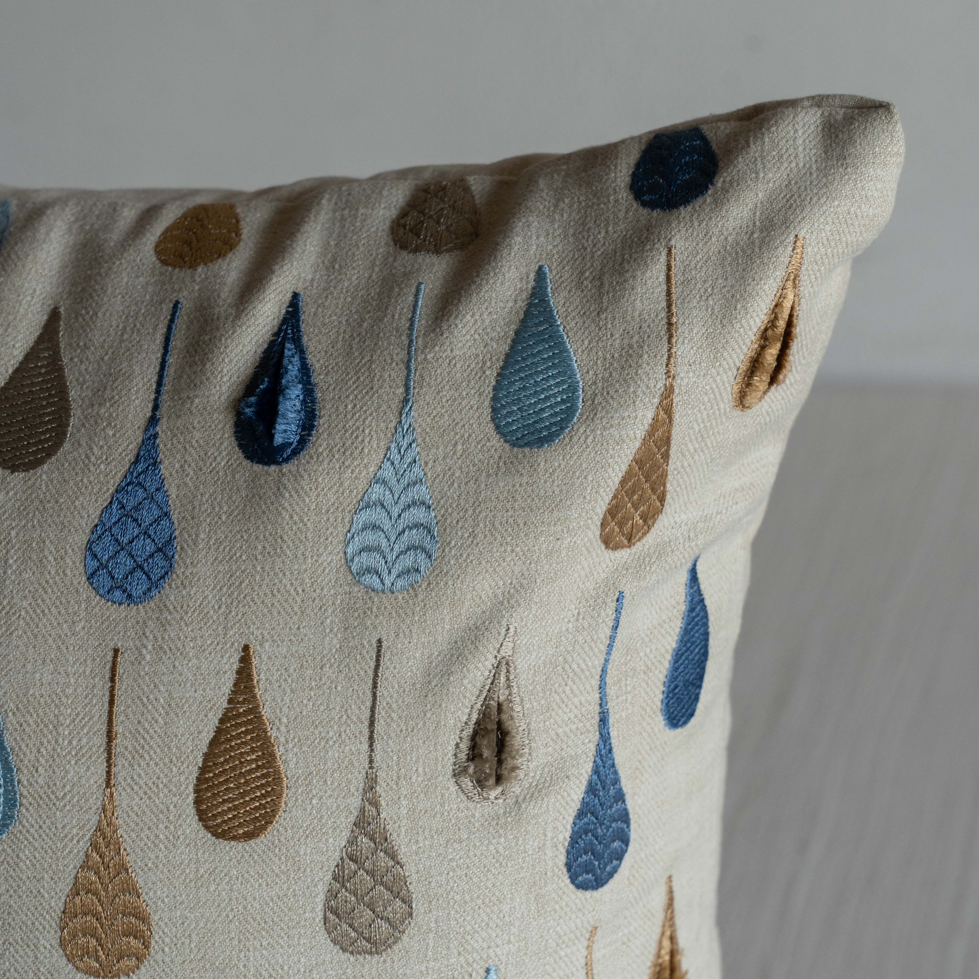 Harvest Drop Cushion Cover - Blue