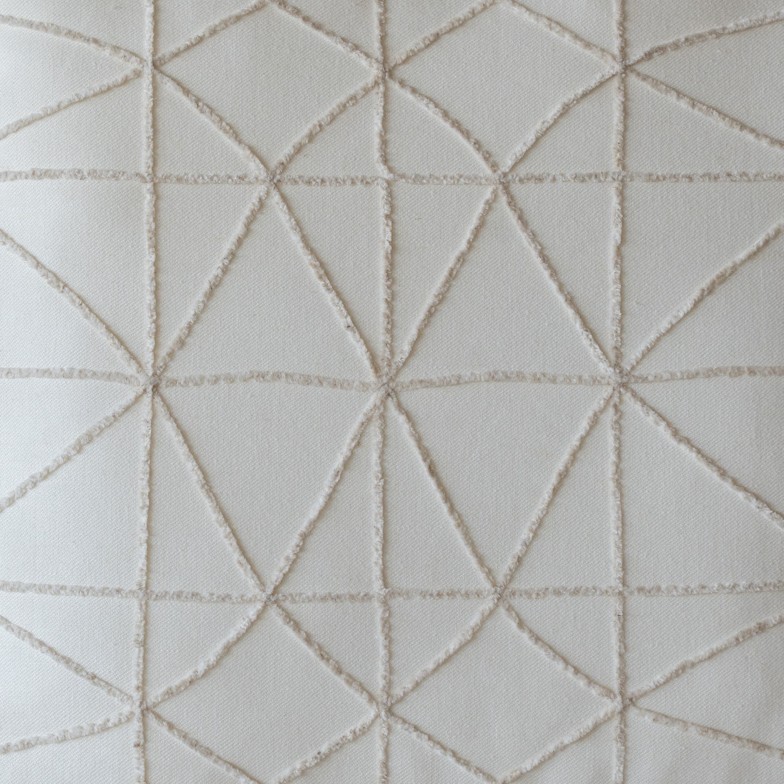 Tan Hexagonal Embroidery Cushion Cover - CREAM