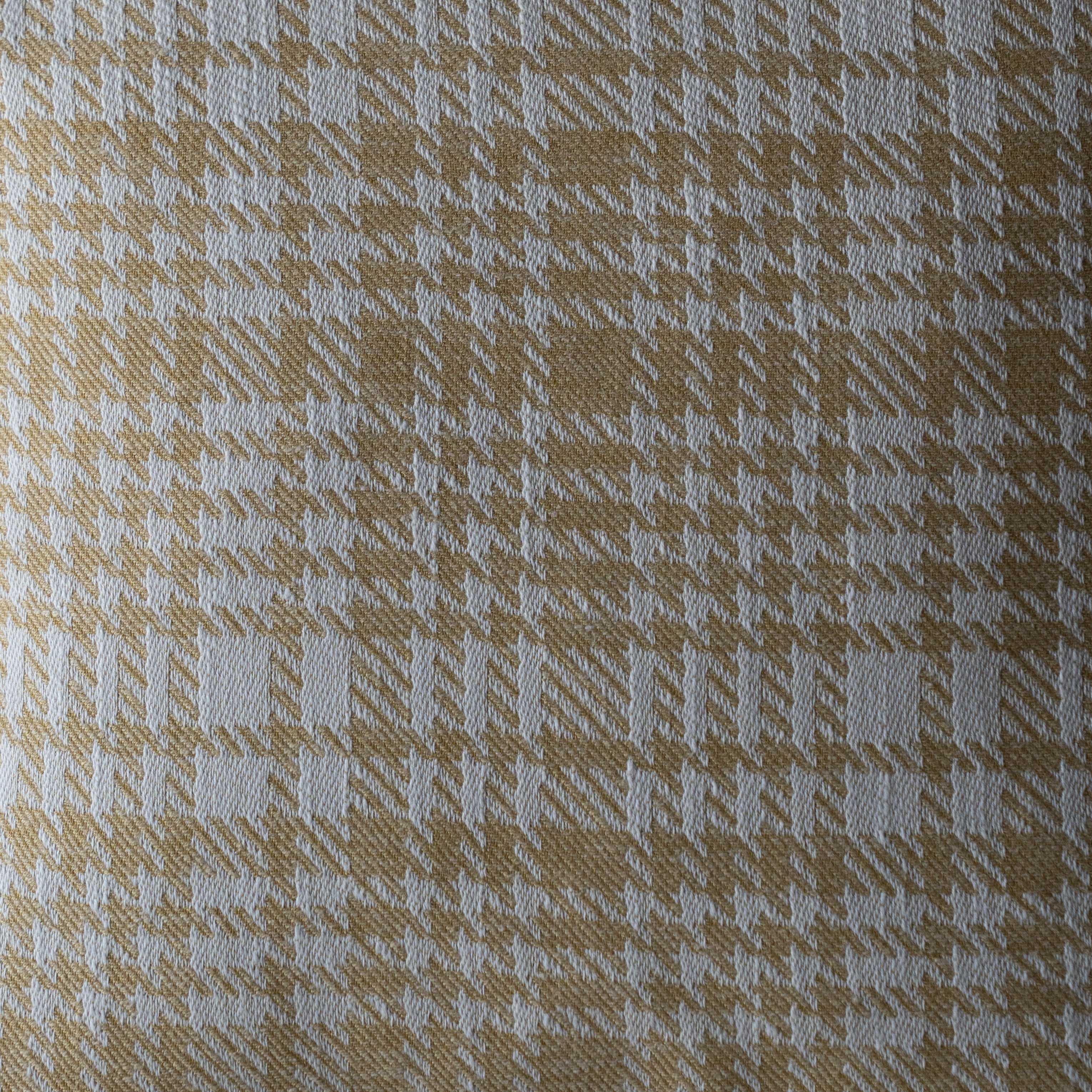 Houndstooth Accent Cushion Cover - MUSTARD