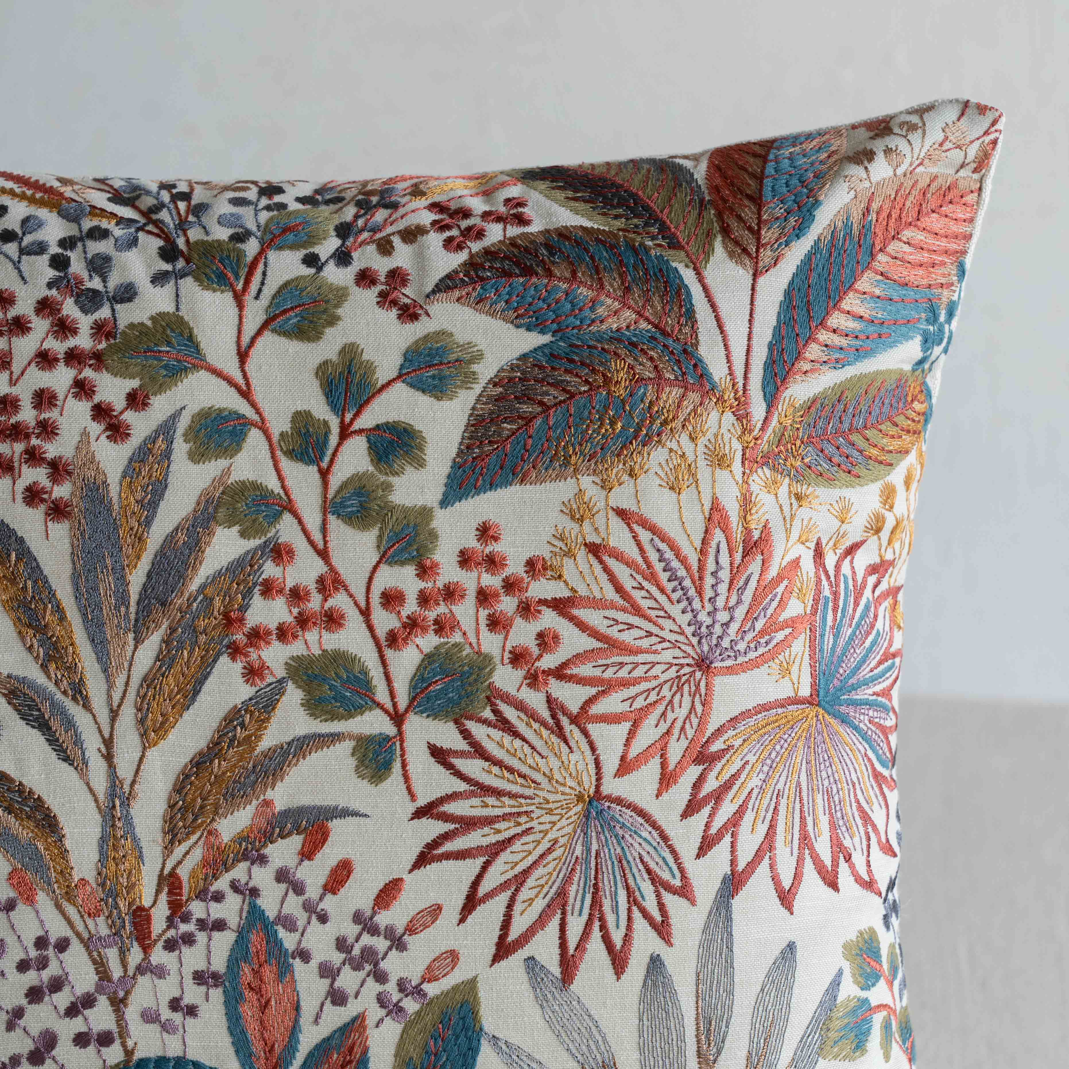 Forest Embroidery Cushion Cover