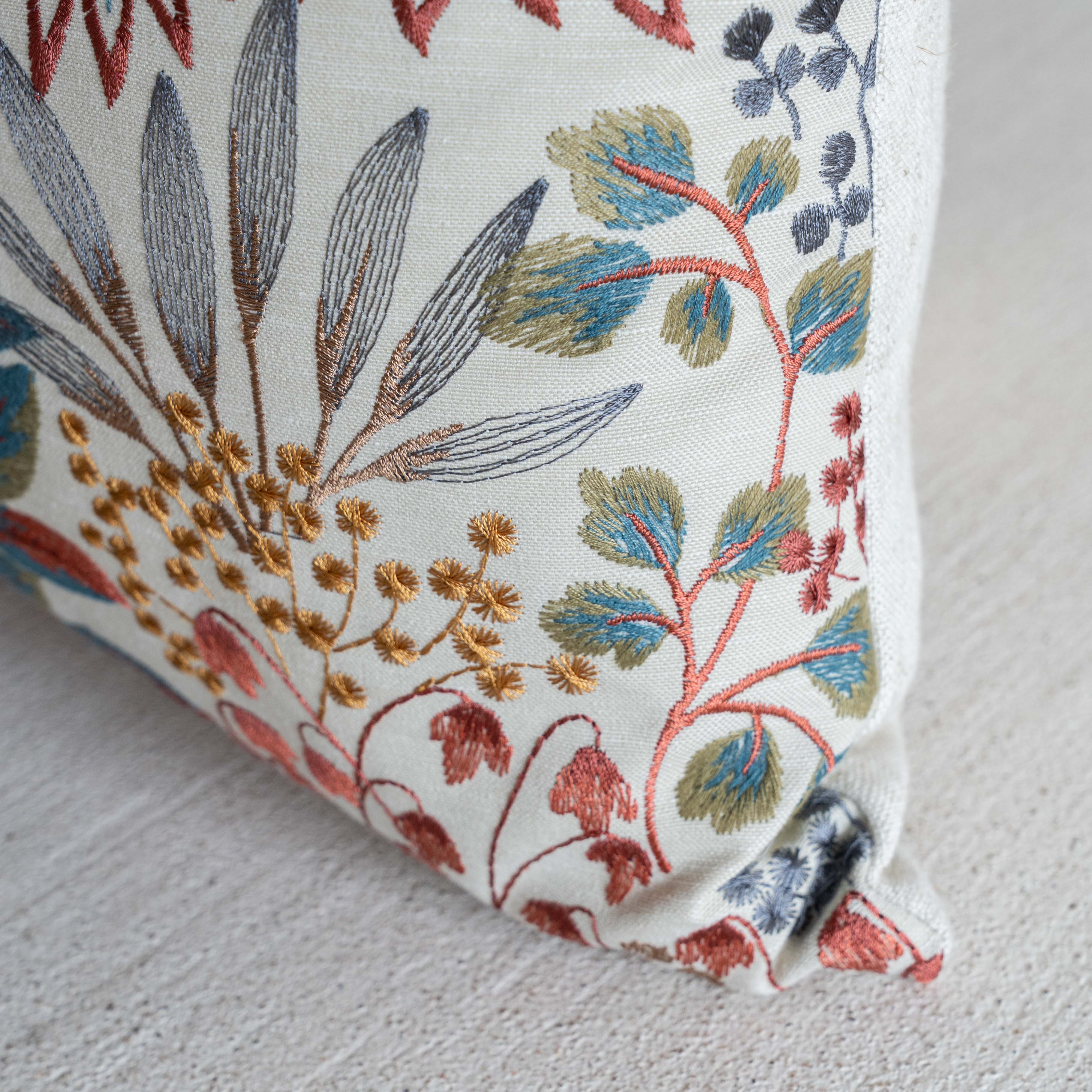 Forest Embroidery Cushion Cover