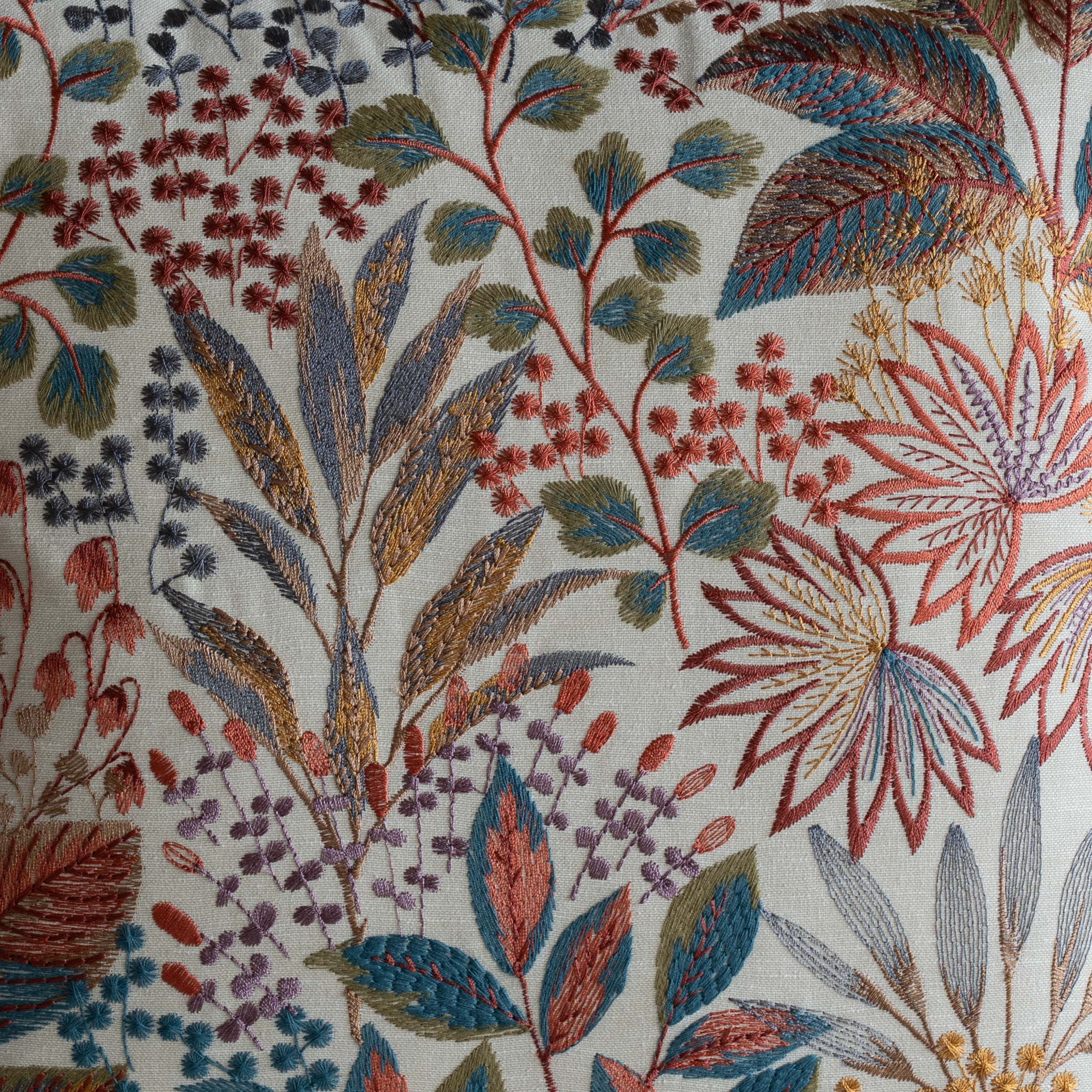 Forest Embroidery Cushion Cover