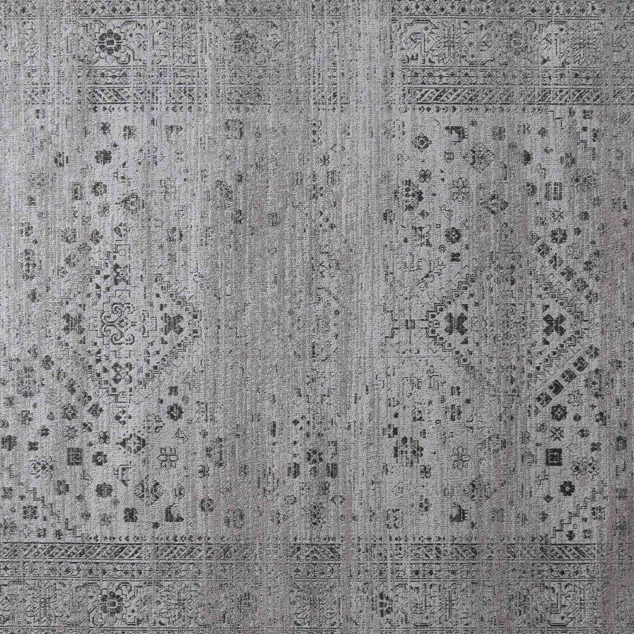 DDRF Light Grey Vintage Style Cotton Woven Rug