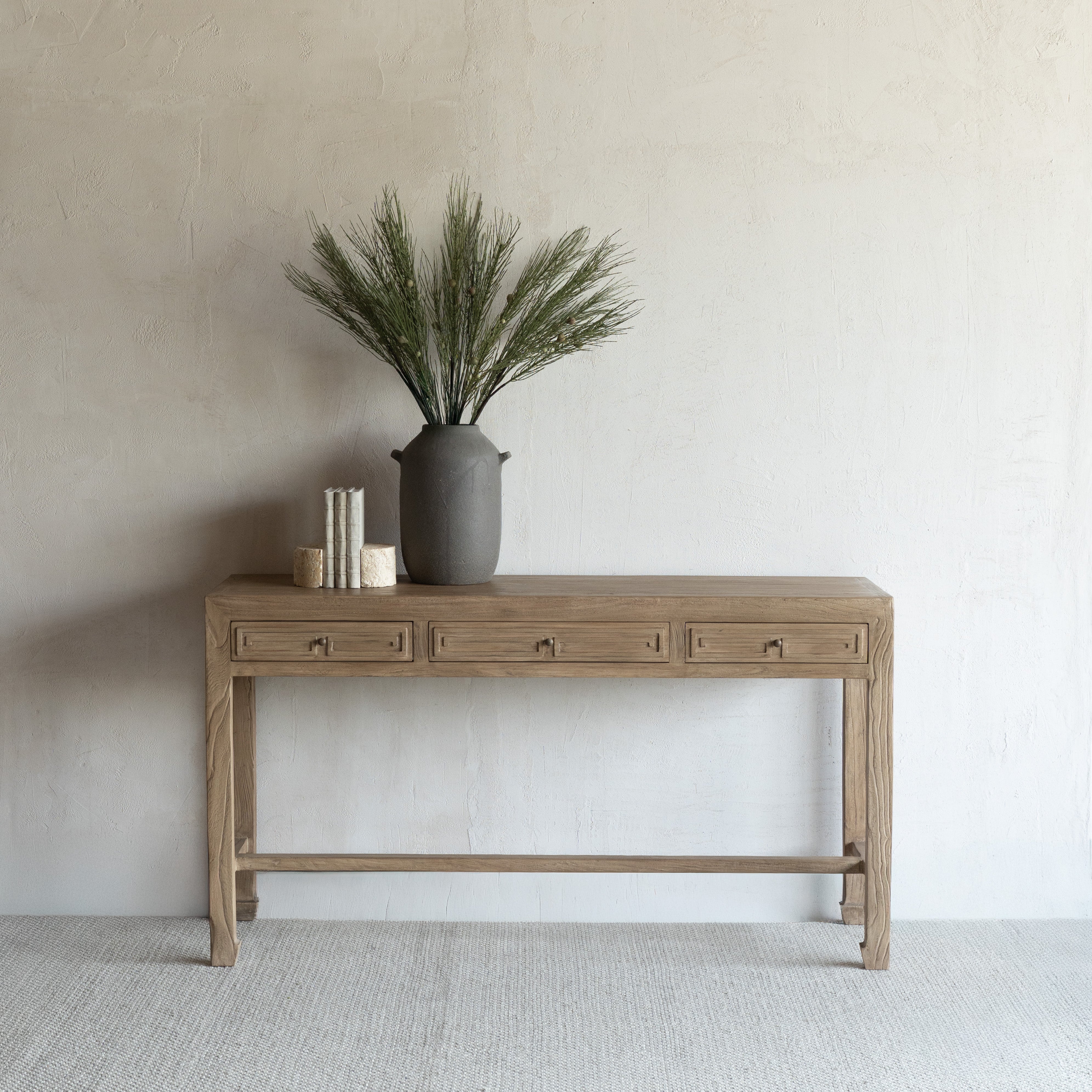 Rion Elm Wood Console Table & Dressing Table