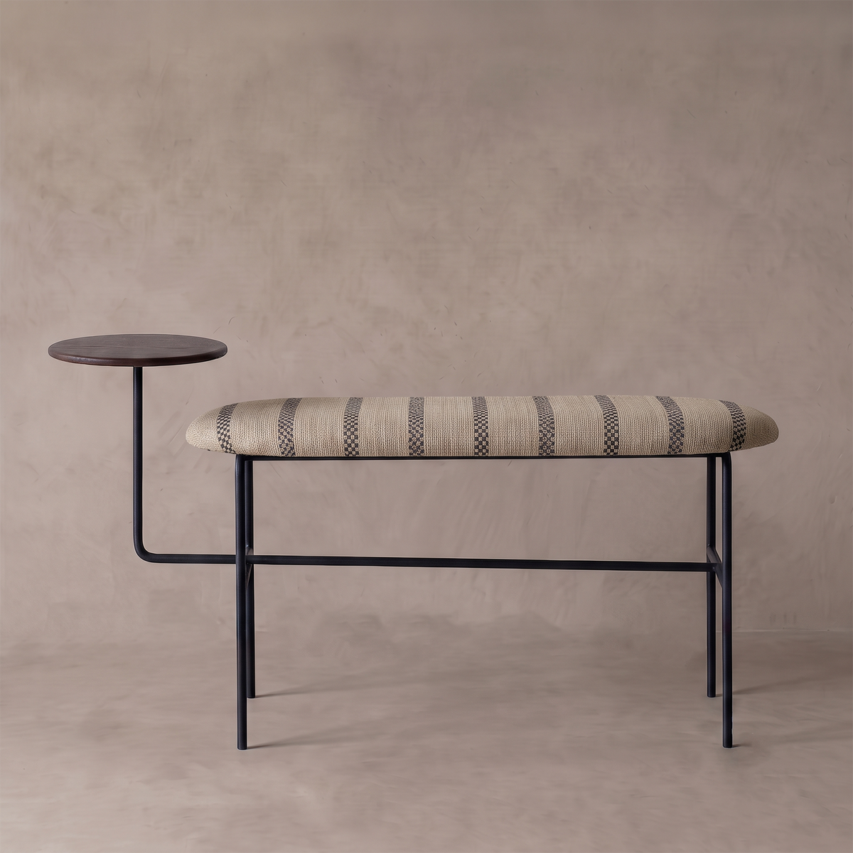 Darian Accent Bench With Table, Striped -  13461-20