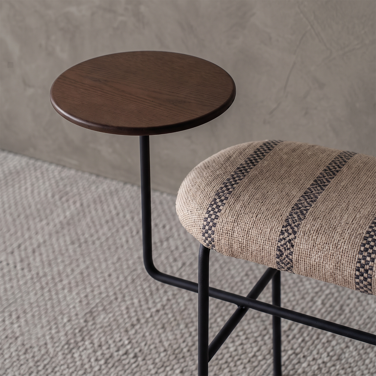 Darian Accent Bench With Table, Striped -  13461-20
