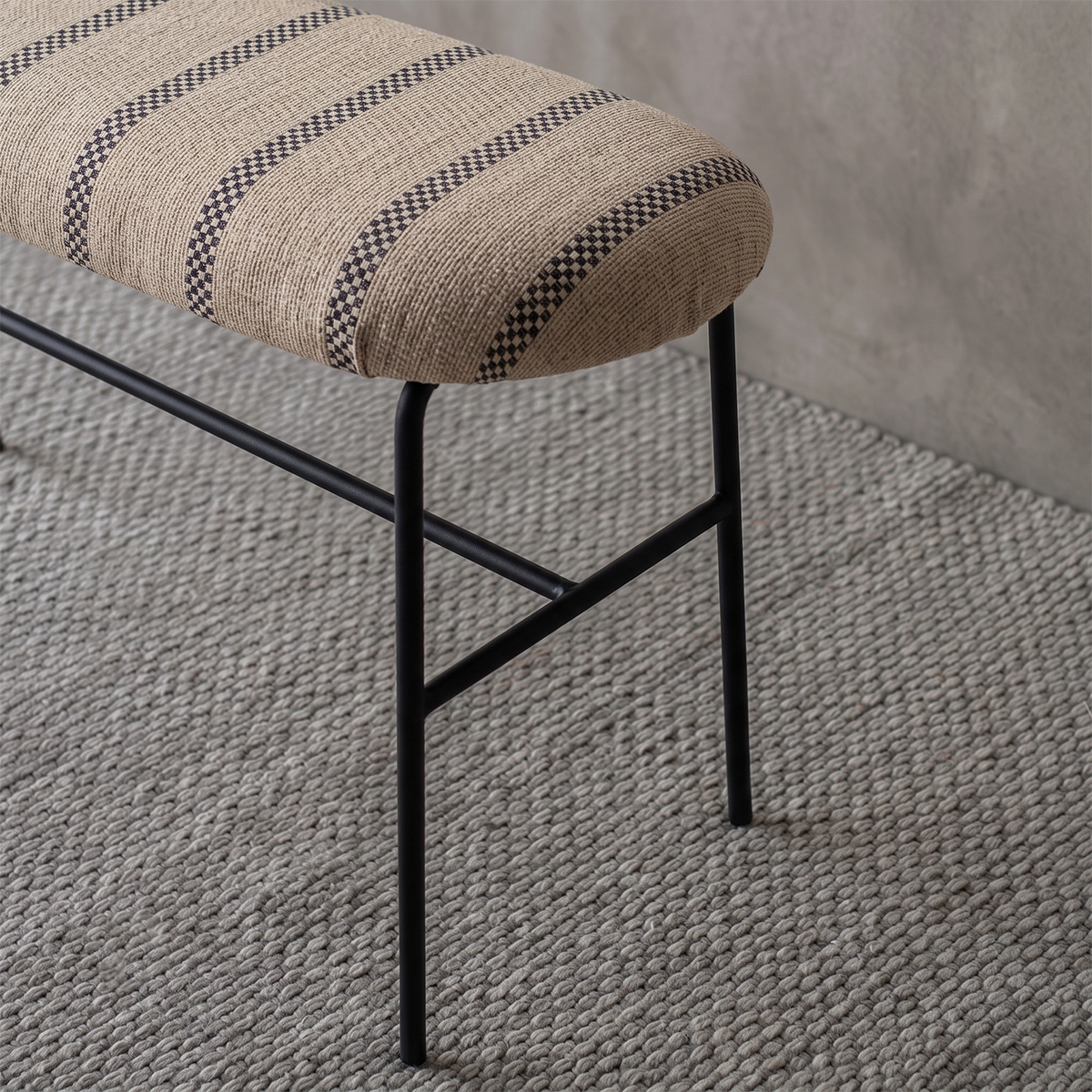 Darian Accent Bench With Table, Striped -  13461-20