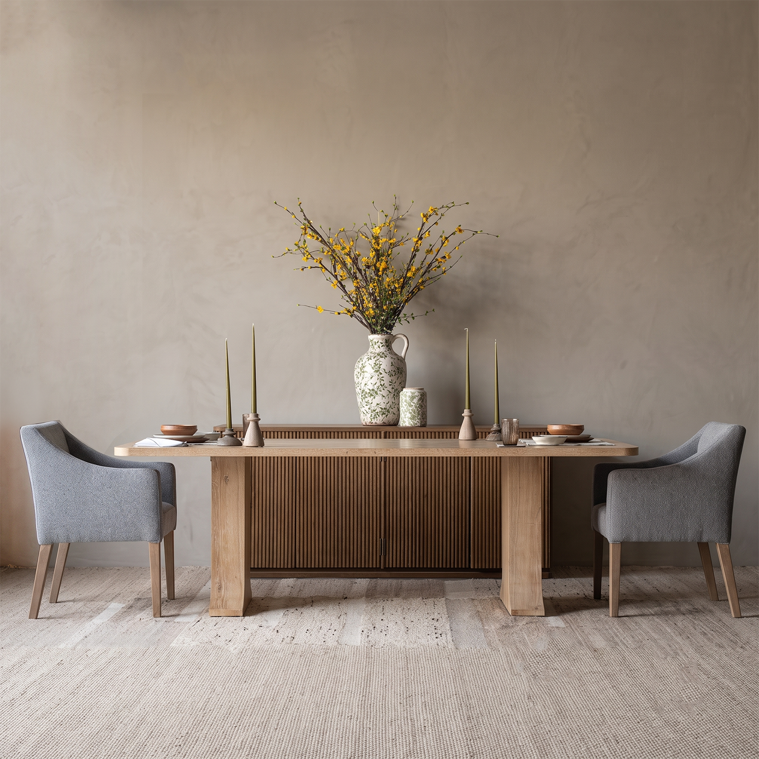 Caldrin Organic Modern Sculpted Wood Dining Table