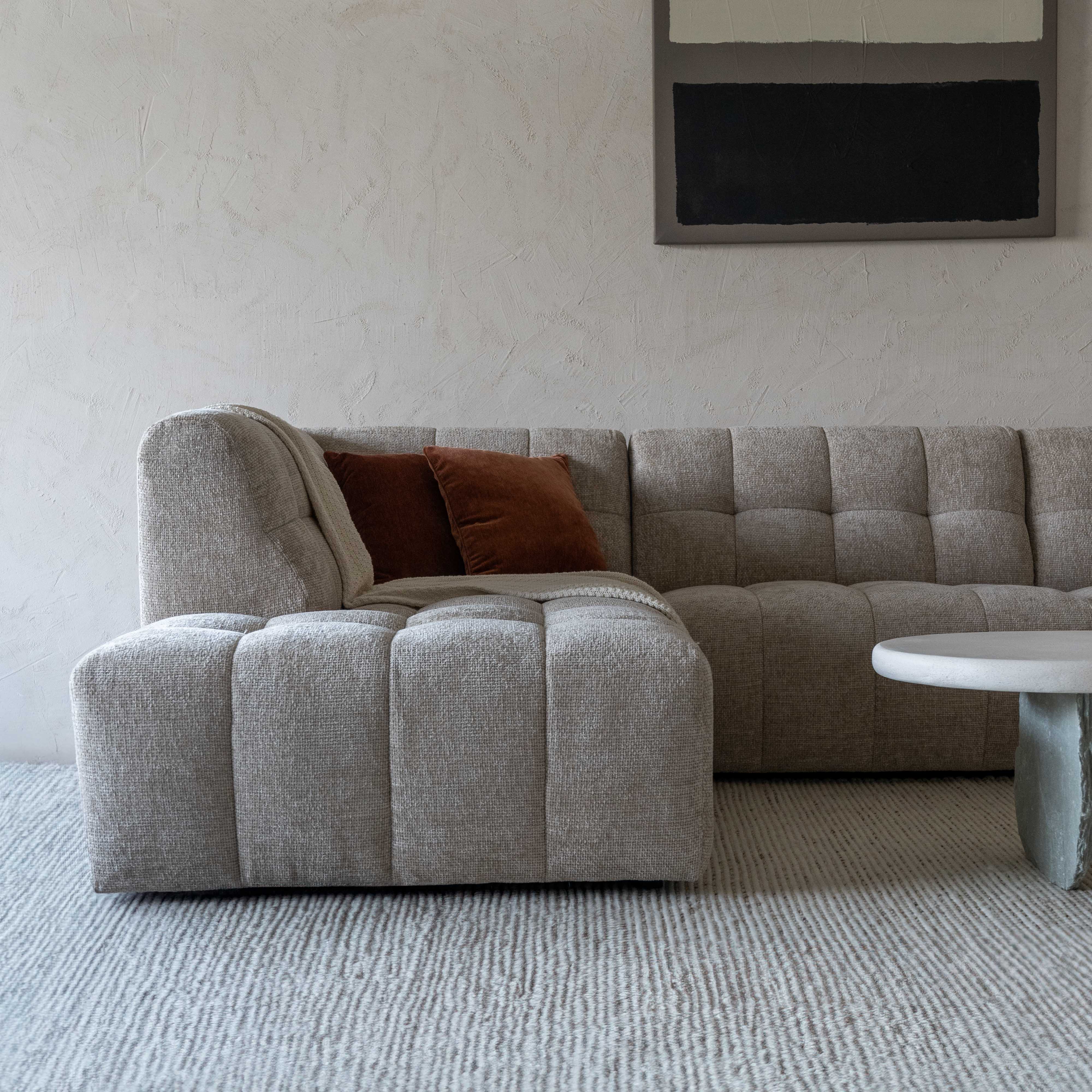 Dolphine Beige Modern Corner & L-Shaped Sofa - Sofas - WS Living - UAE Wood and steel Furnitures in Dubai
