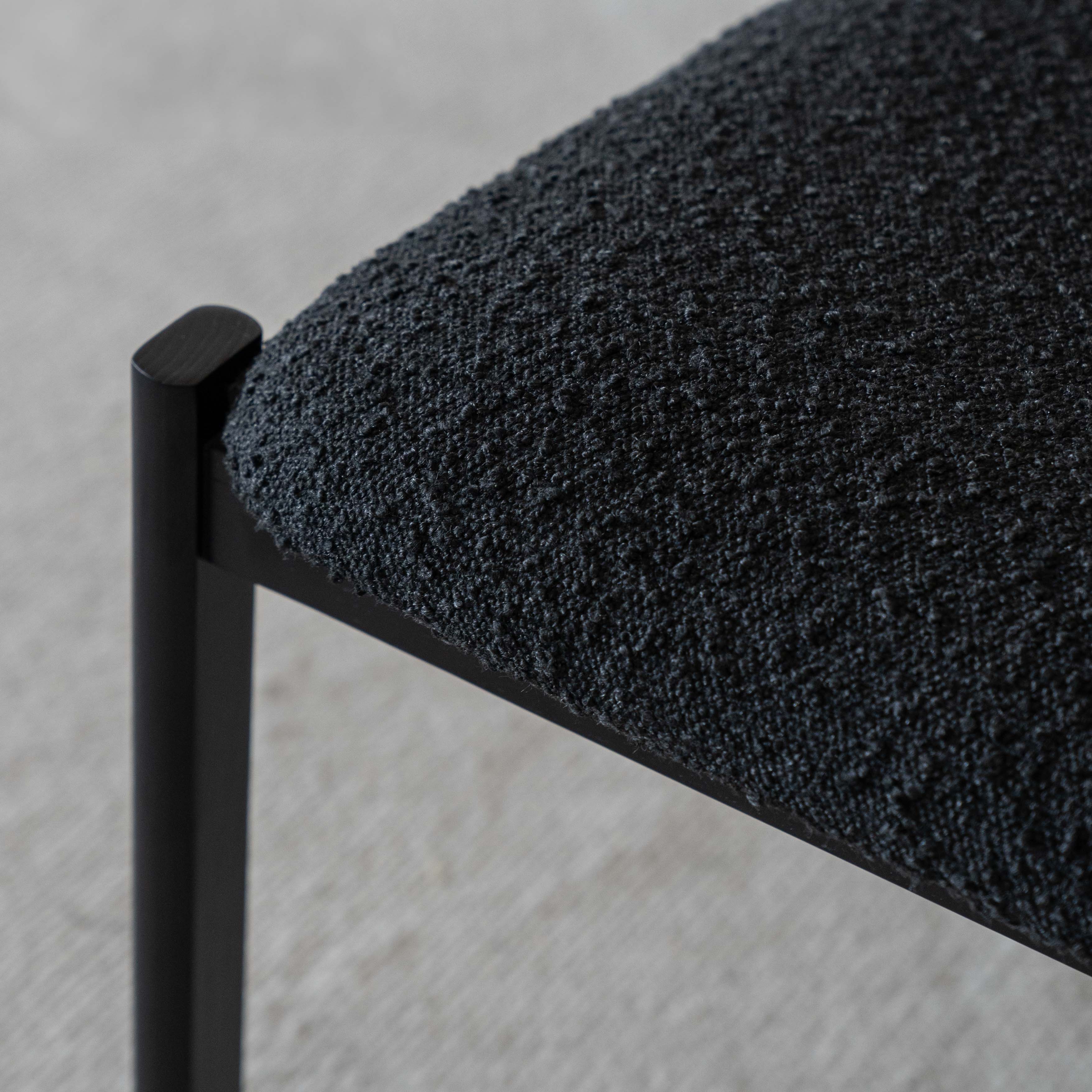 Darrin Black Modern Boucle Dining Chair - Dining Chairs - WS Living - UAE Modern Home Furniture Stores in Dubai