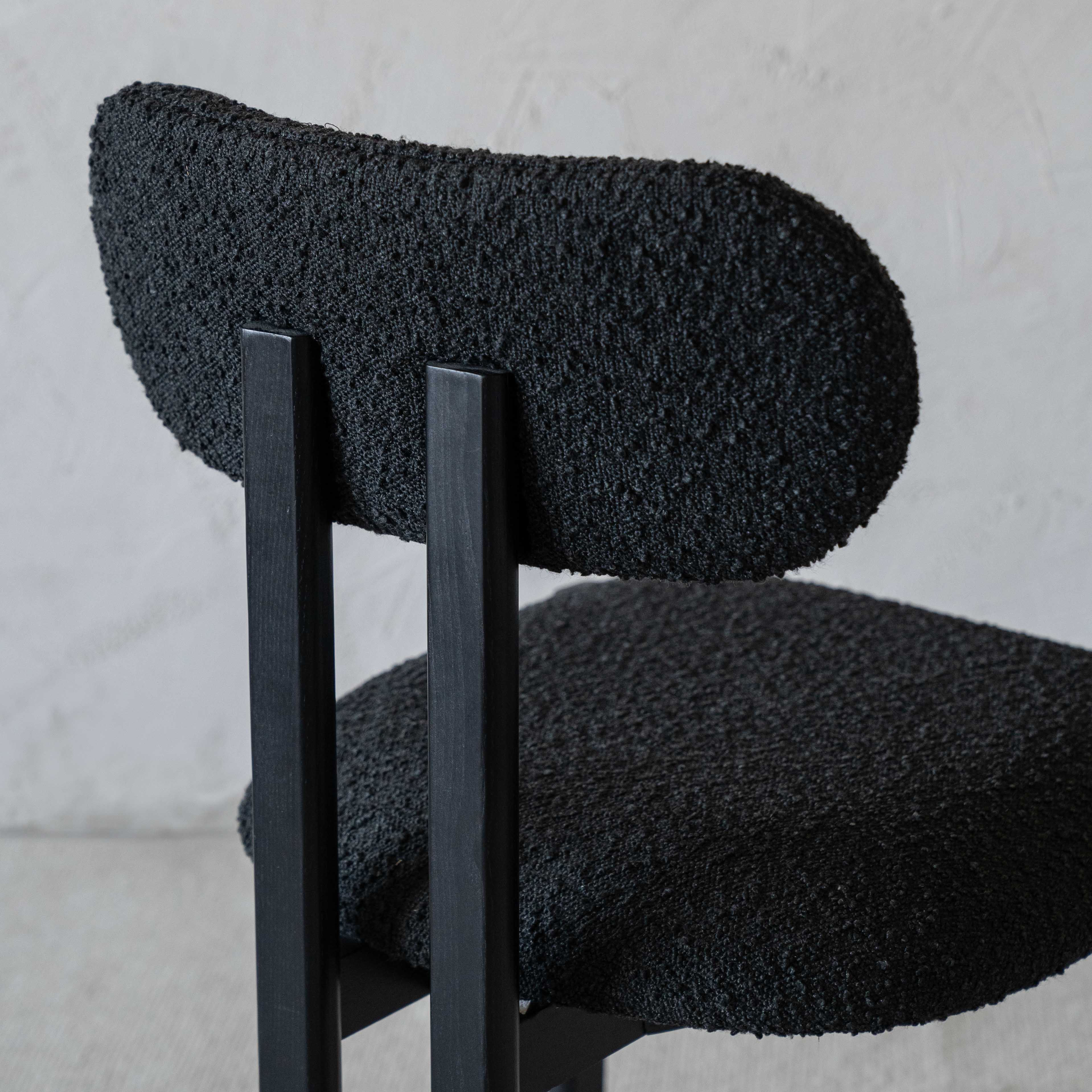 Darrin Black Modern Boucle Dining Chair - Dining Chairs - WS Living - UAE Modern Home Furniture Stores in Dubai